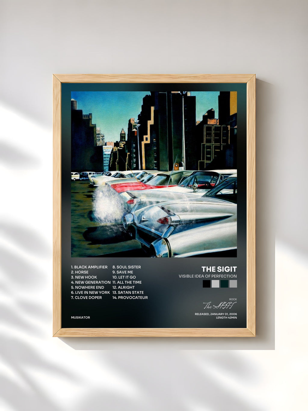 #bois Tableau de l'album Visible Idea of Perfection de The SIGIT, cadre en bois brut, imprimé et encadré en France