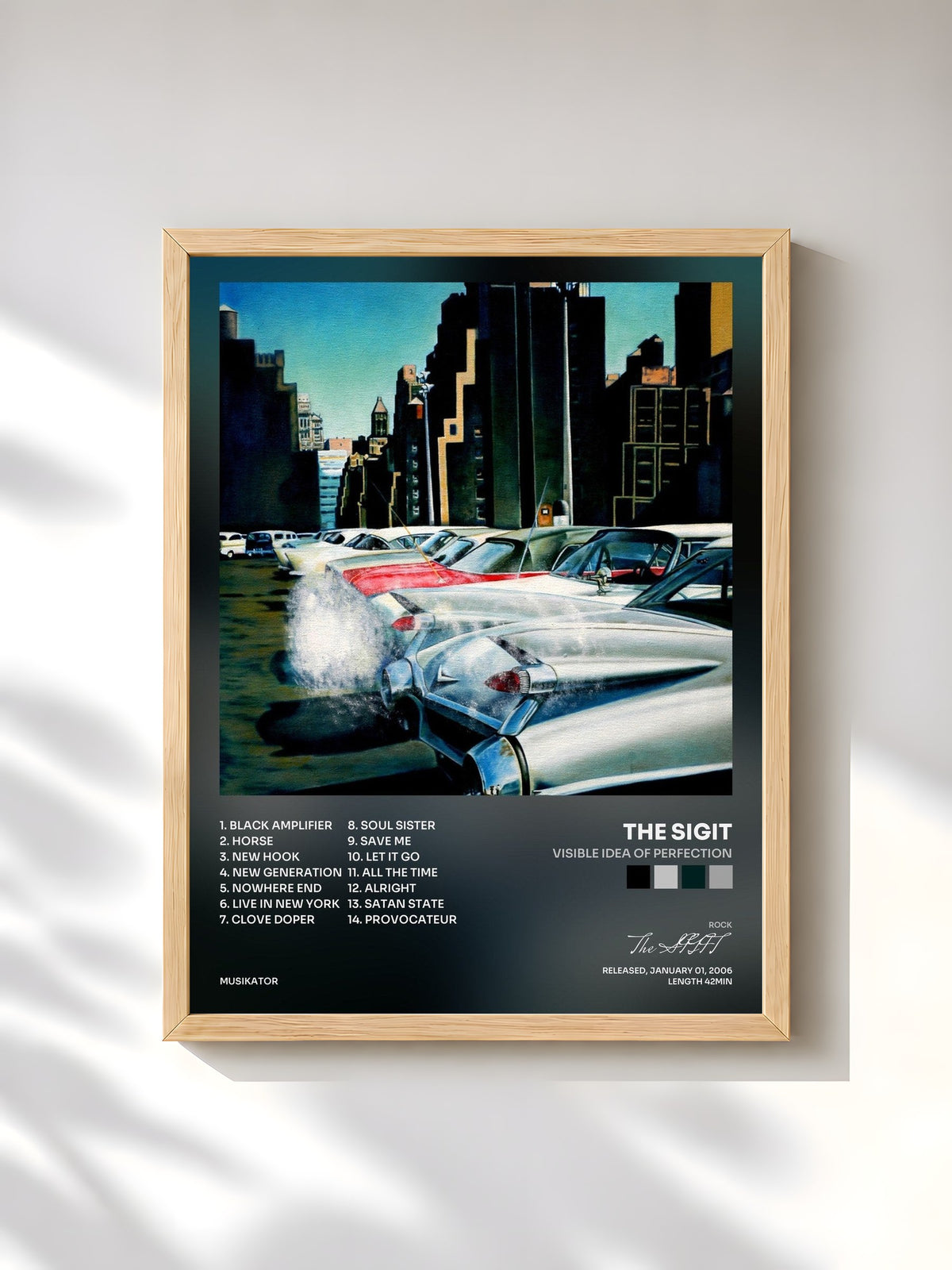 #bois Tableau de l'album Visible Idea of Perfection de The SIGIT, cadre en bois brut, imprimé et encadré en France
