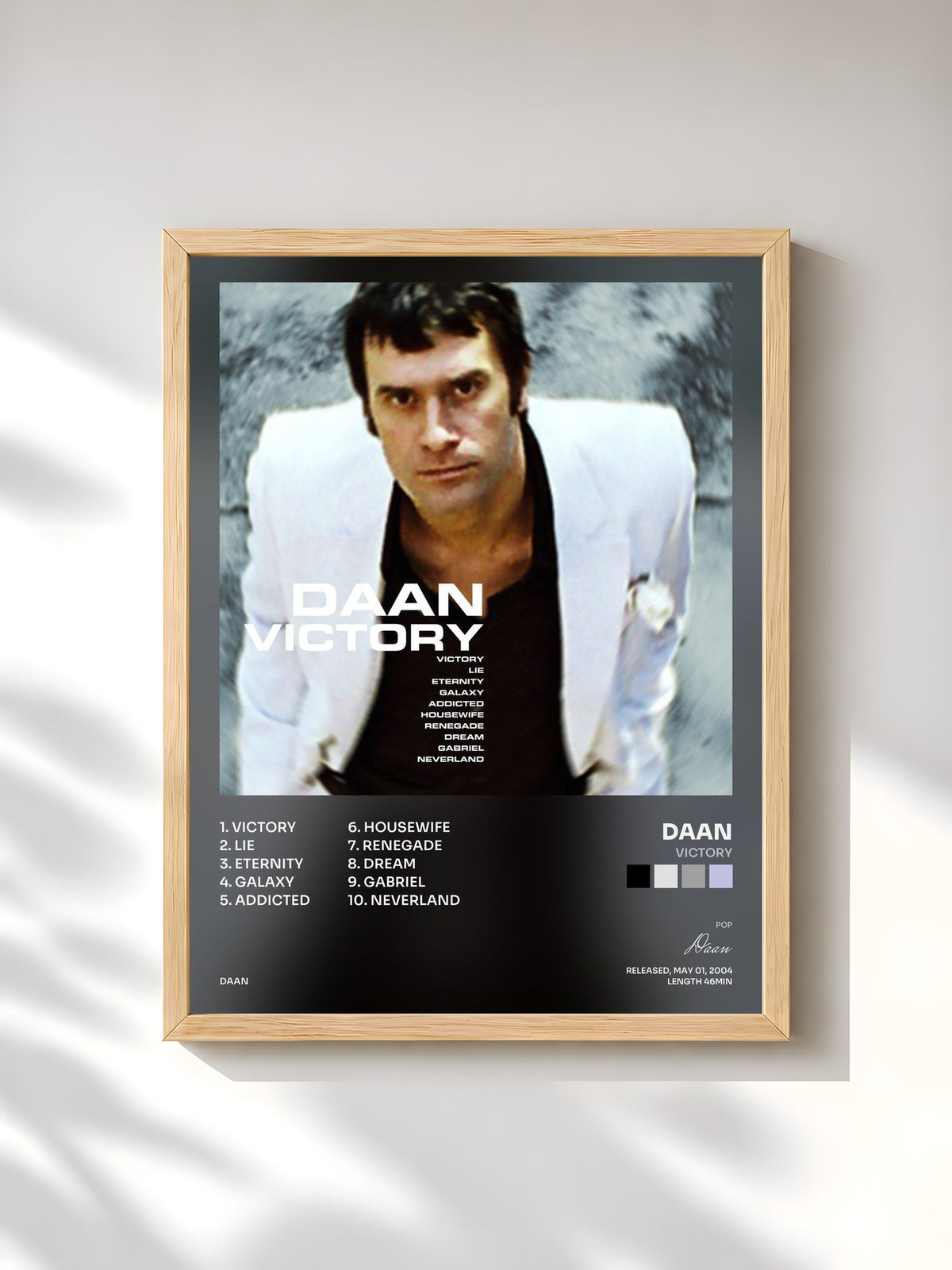 #bois Tableau de l'album Victory de Daan, cadre en bois brut, imprimé et encadré en France