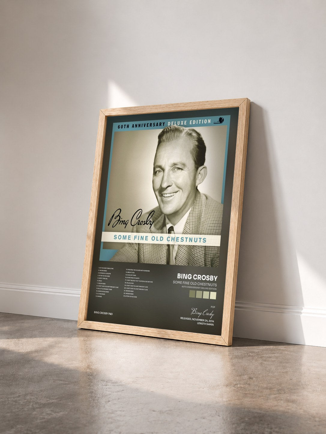 #bois Tableau de l'album Some Fine Old Chestnuts (60th Anniversary Deluxe Edition) de Bing Crosby vu de trois quarts, cadre en bois brut
