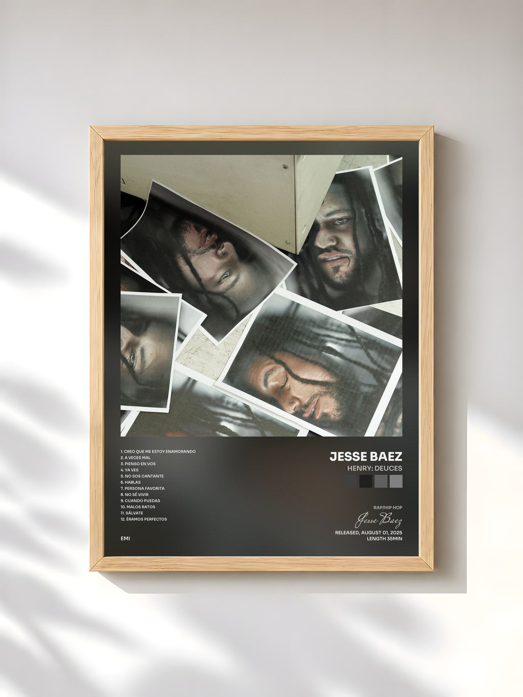#bois Tableau de l'album HENRY: Deuces de Jesse Baez, cadre en bois brut, imprimé et encadré en France