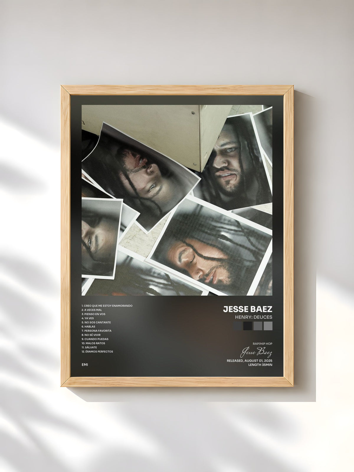 #bois Tableau de l'album HENRY: Deuces de Jesse Baez, cadre en bois brut, imprimé et encadré en France