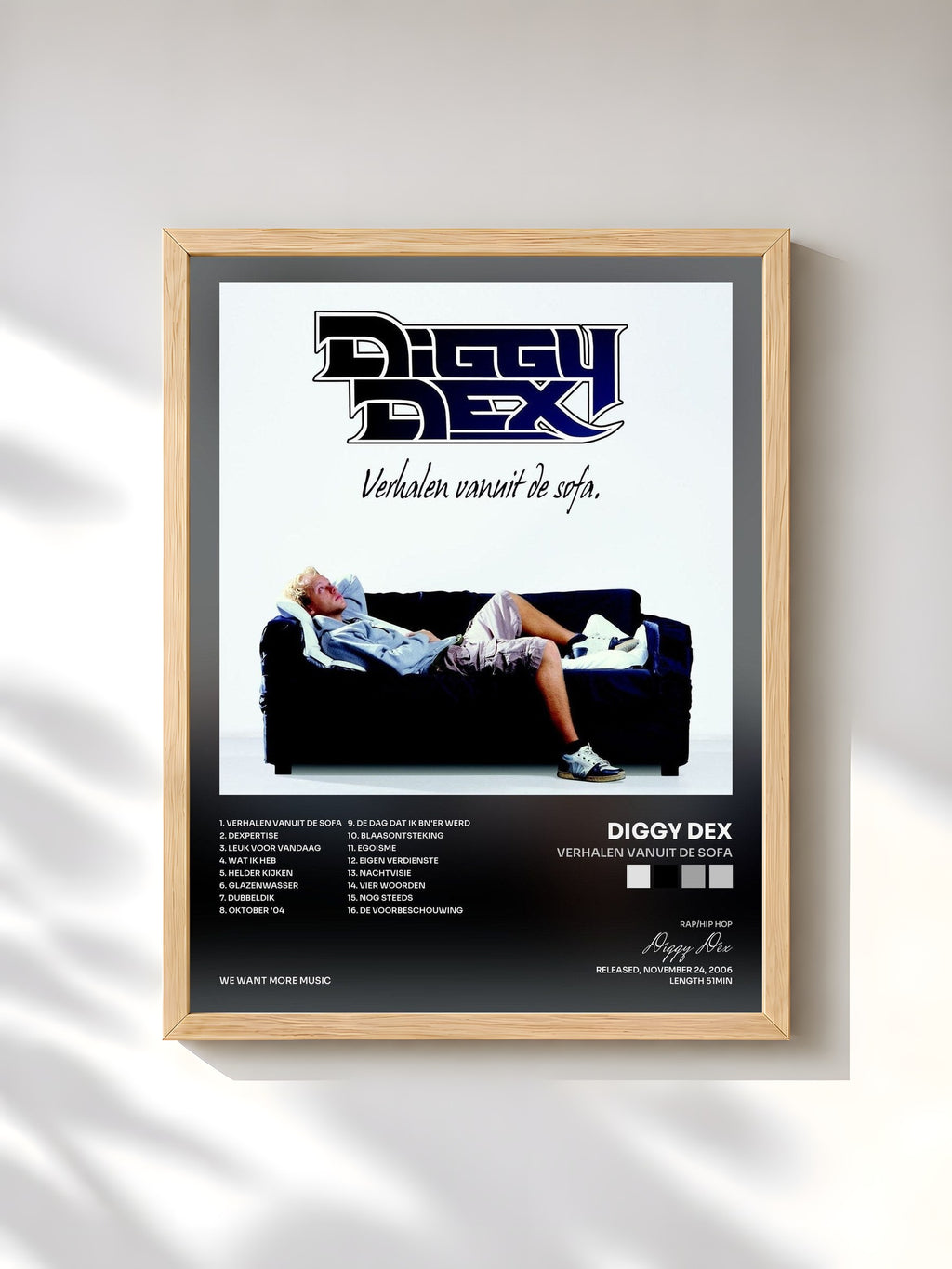#bois Tableau de l'album Verhalen Vanuit De Sofa de Diggy Dex, cadre en bois brut, imprimé et encadré en France