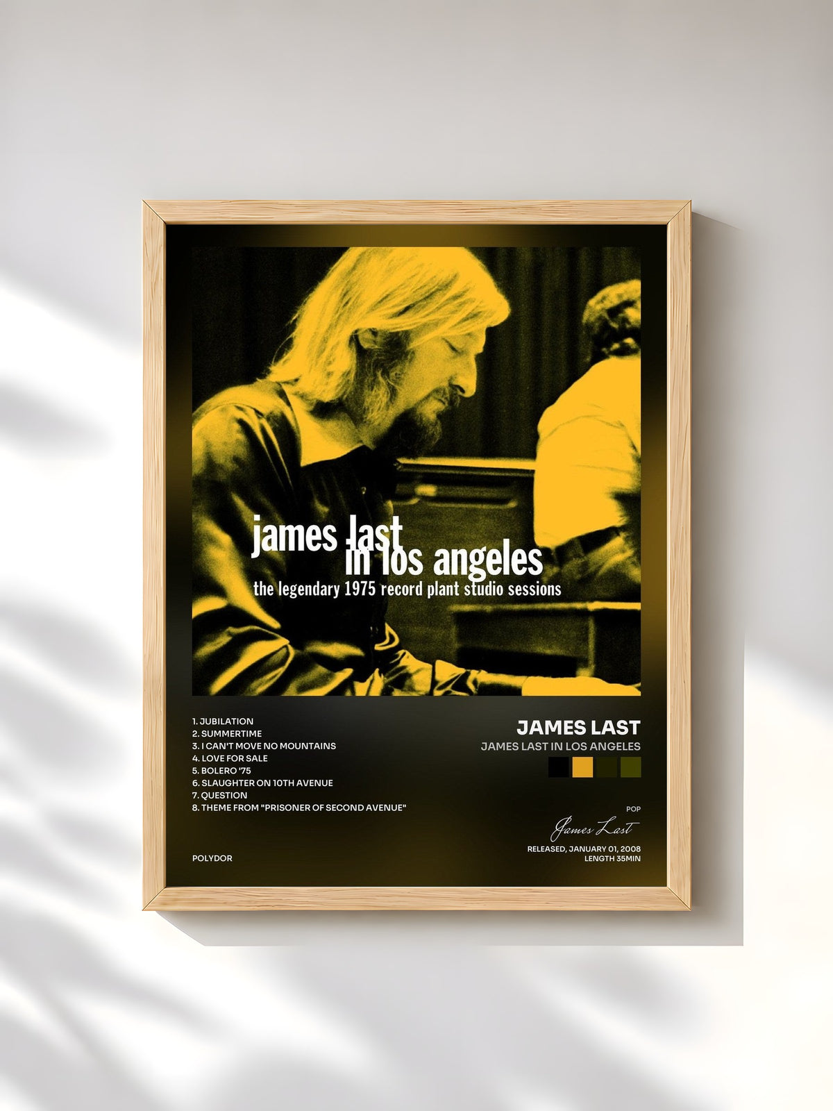 #bois Tableau de l'album James Last In Los Angeles de James Last, cadre en bois brut, imprimé et encadré en France