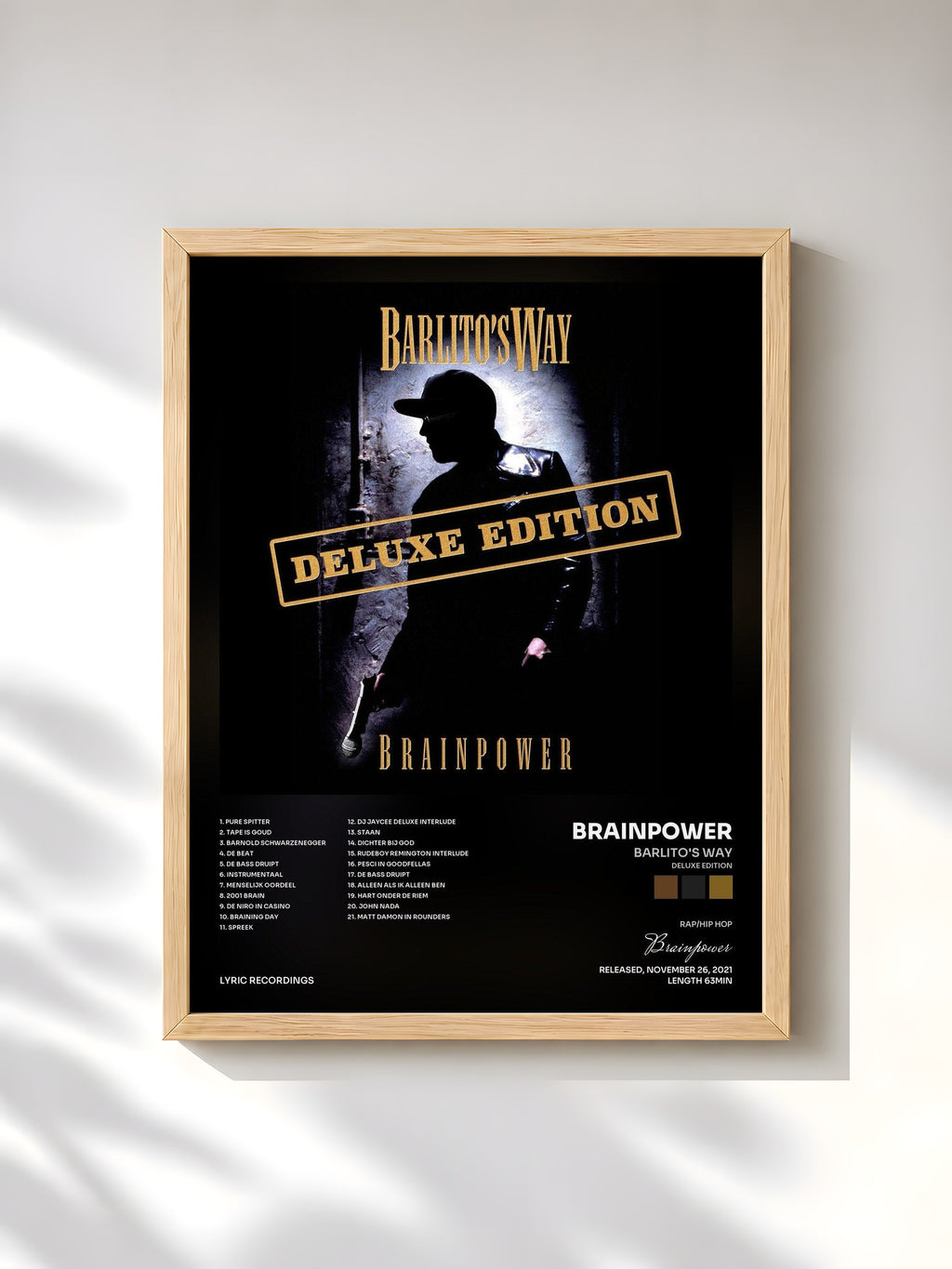 #bois Tableau de l'album Barlito's Way (Deluxe Edition) de Brainpower, cadre en bois brut, imprimé et encadré en France