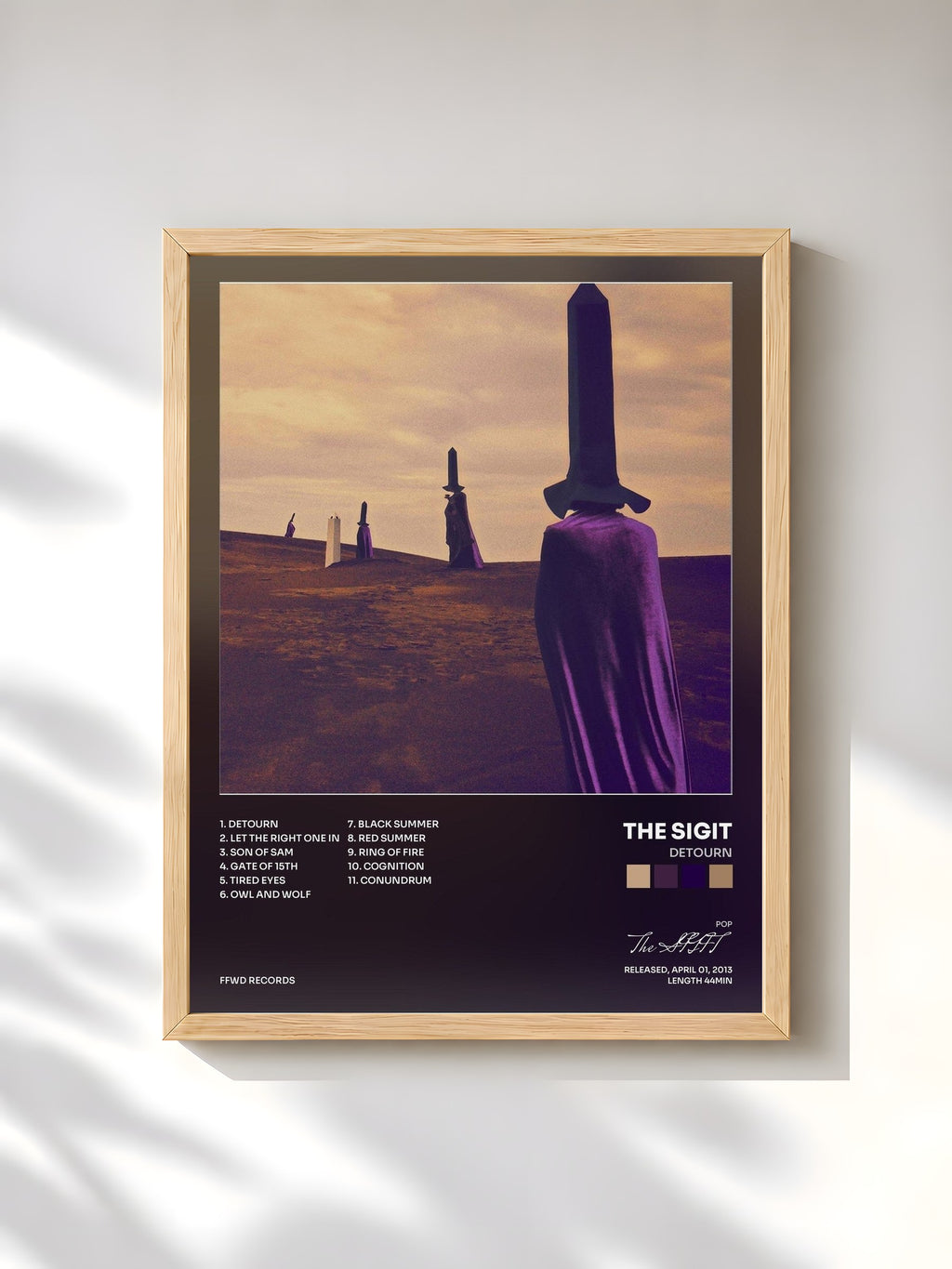 #bois Tableau de l'album Detourn de The SIGIT, cadre en bois brut, imprimé et encadré en France