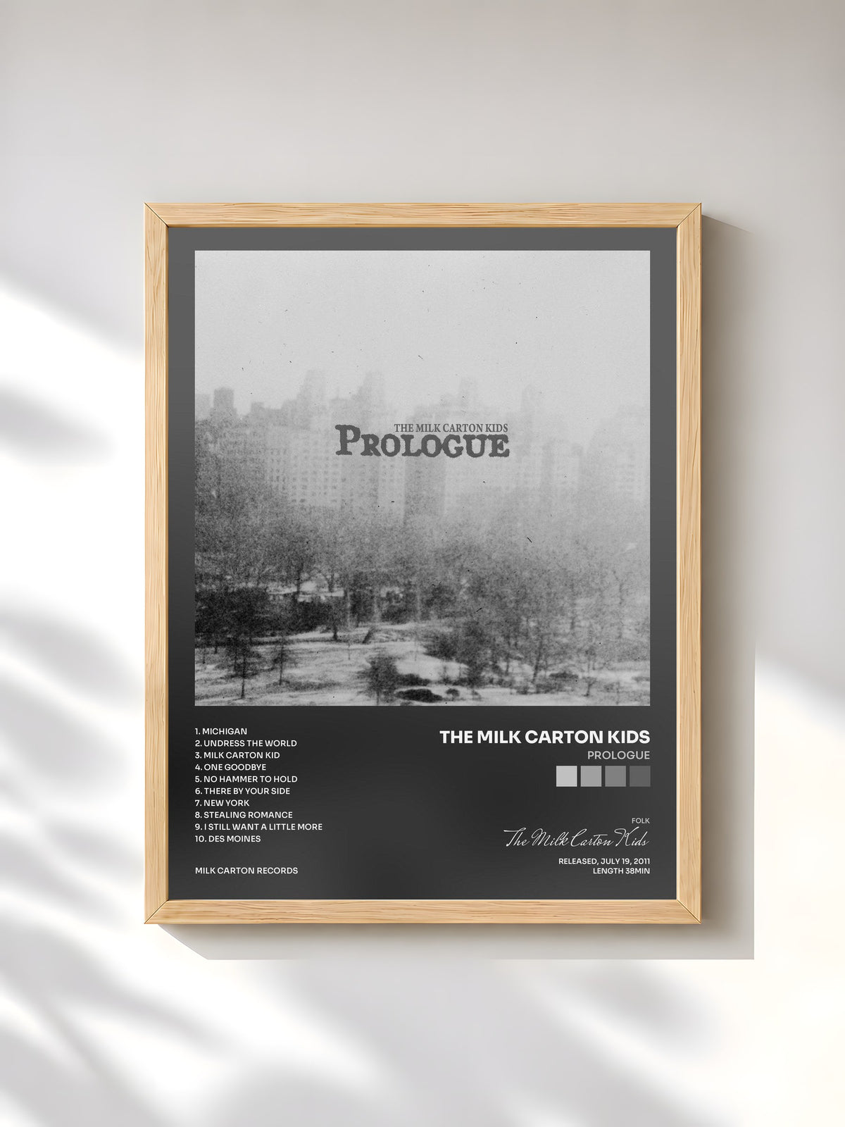 #bois Tableau de l'album Prologue de The Milk Carton Kids, cadre en bois brut, imprimé et encadré en France