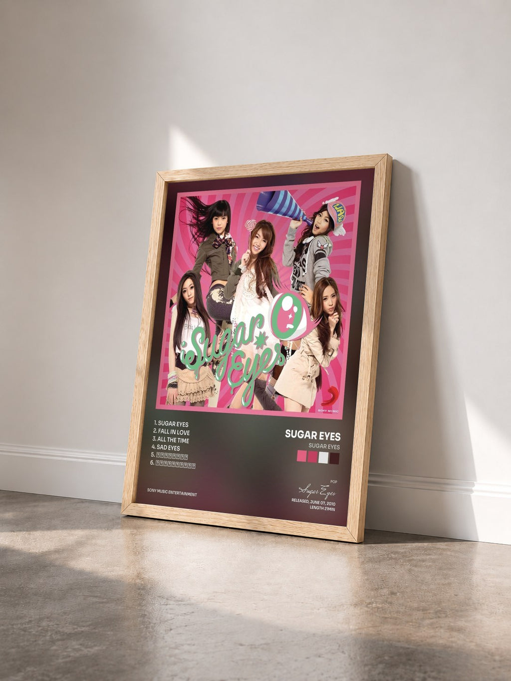 #bois Tableau de l'album Sugar Eyes de Sugar Eyes vu de trois quarts, cadre en bois brut