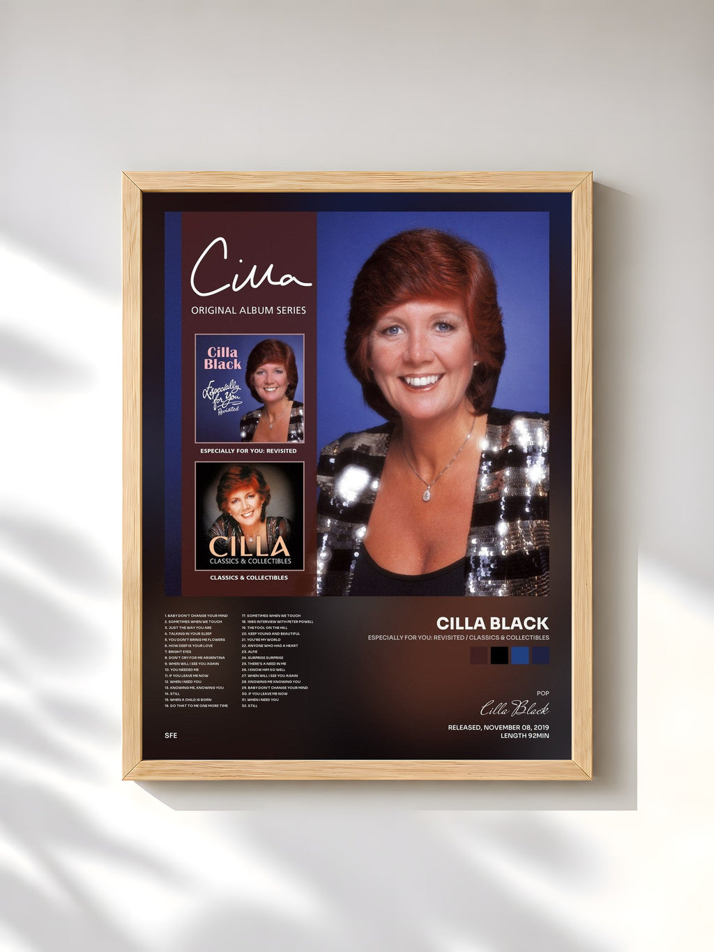 #bois Tableau de l'album Especially For You: Revisited / Classics & Collectibles de Cilla Black, cadre en bois brut, imprimé et encadré en France