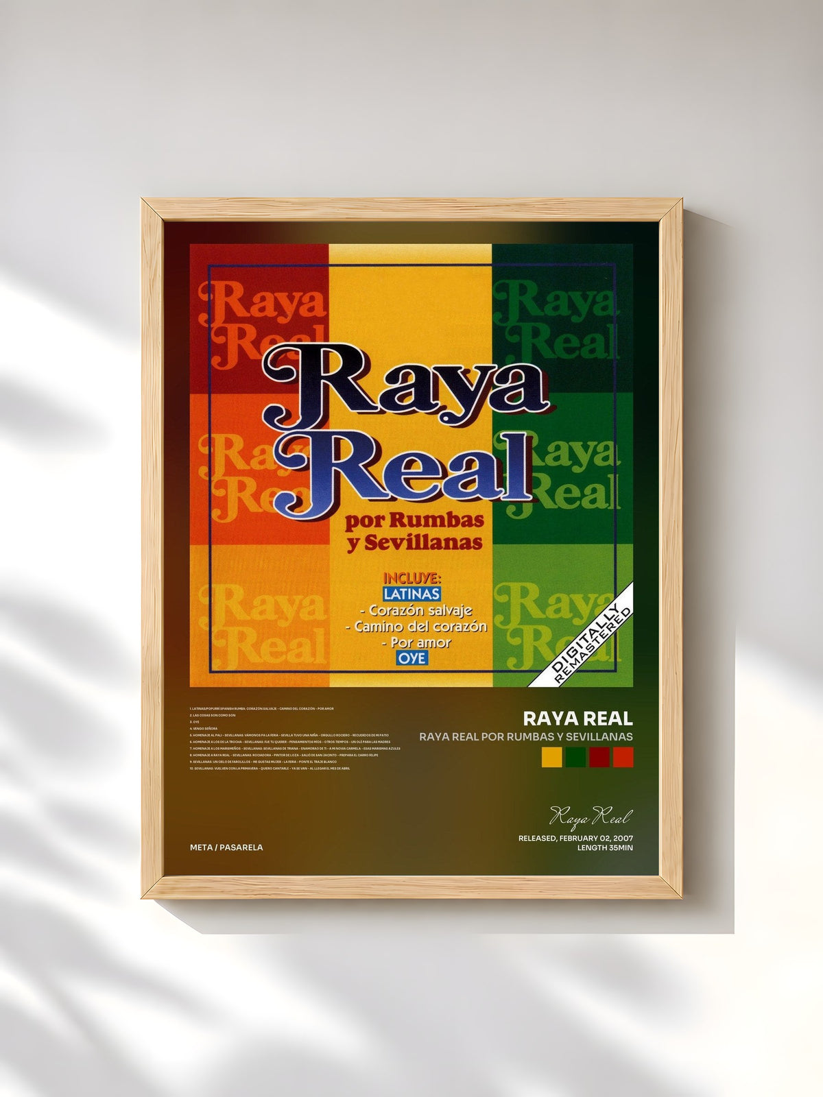 #bois Tableau de l'album Raya Real Por Rumbas Y Sevillanas de Raya Real, cadre en bois brut, imprimé et encadré en France