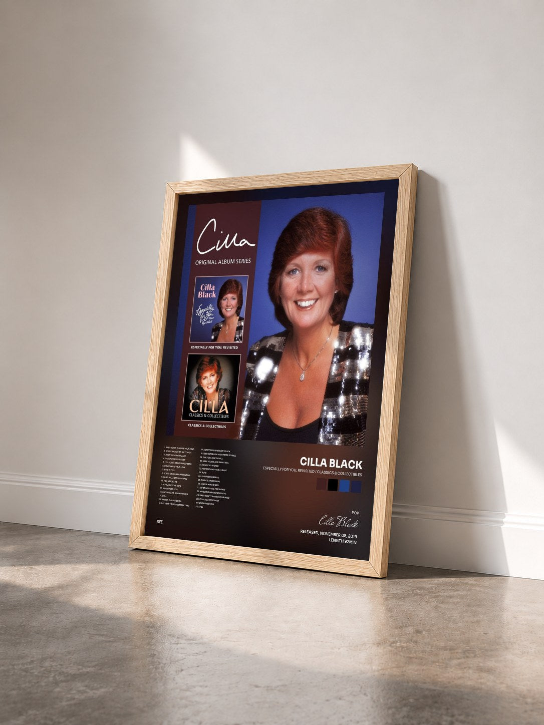 #bois Tableau de l'album Especially For You: Revisited / Classics & Collectibles de Cilla Black vu de trois quarts, cadre en bois brut