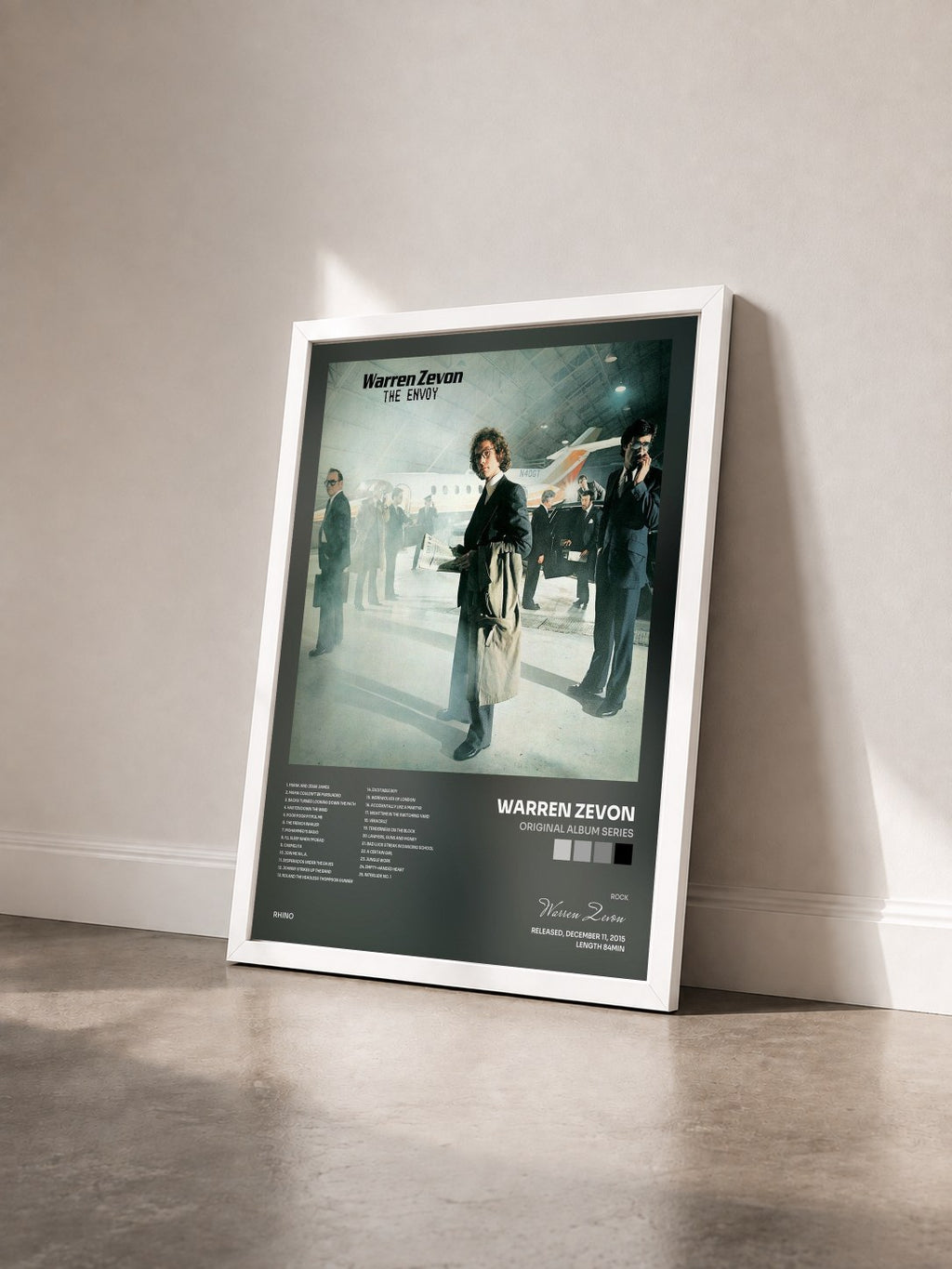#blanc Tableau de l'album Original Album Series de Warren Zevon vu de trois quarts, cadre blanc