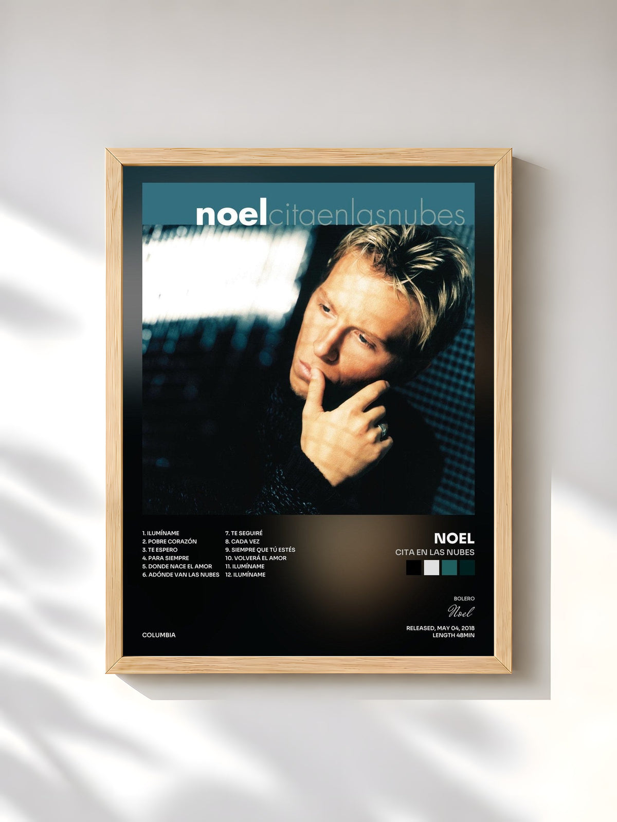 #bois Tableau de l'album Cita en las Nubes de Noel, cadre en bois brut, imprimé et encadré en France