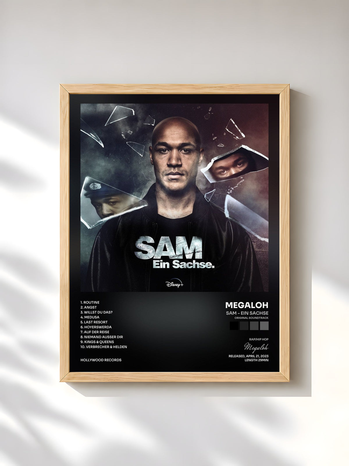 #bois Tableau de l'album Sam - ein Sachse (Original Soundtrack) de Megaloh, cadre en bois brut, imprimé et encadré en France