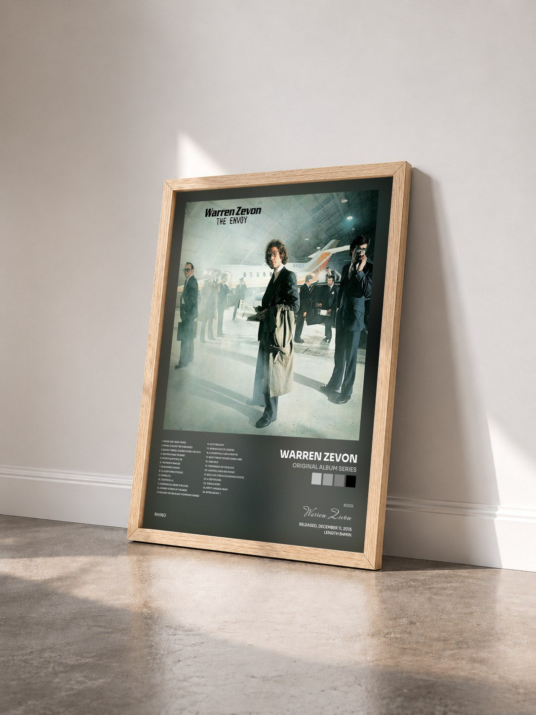 #bois Tableau de l'album Original Album Series de Warren Zevon vu de trois quarts, cadre en bois brut