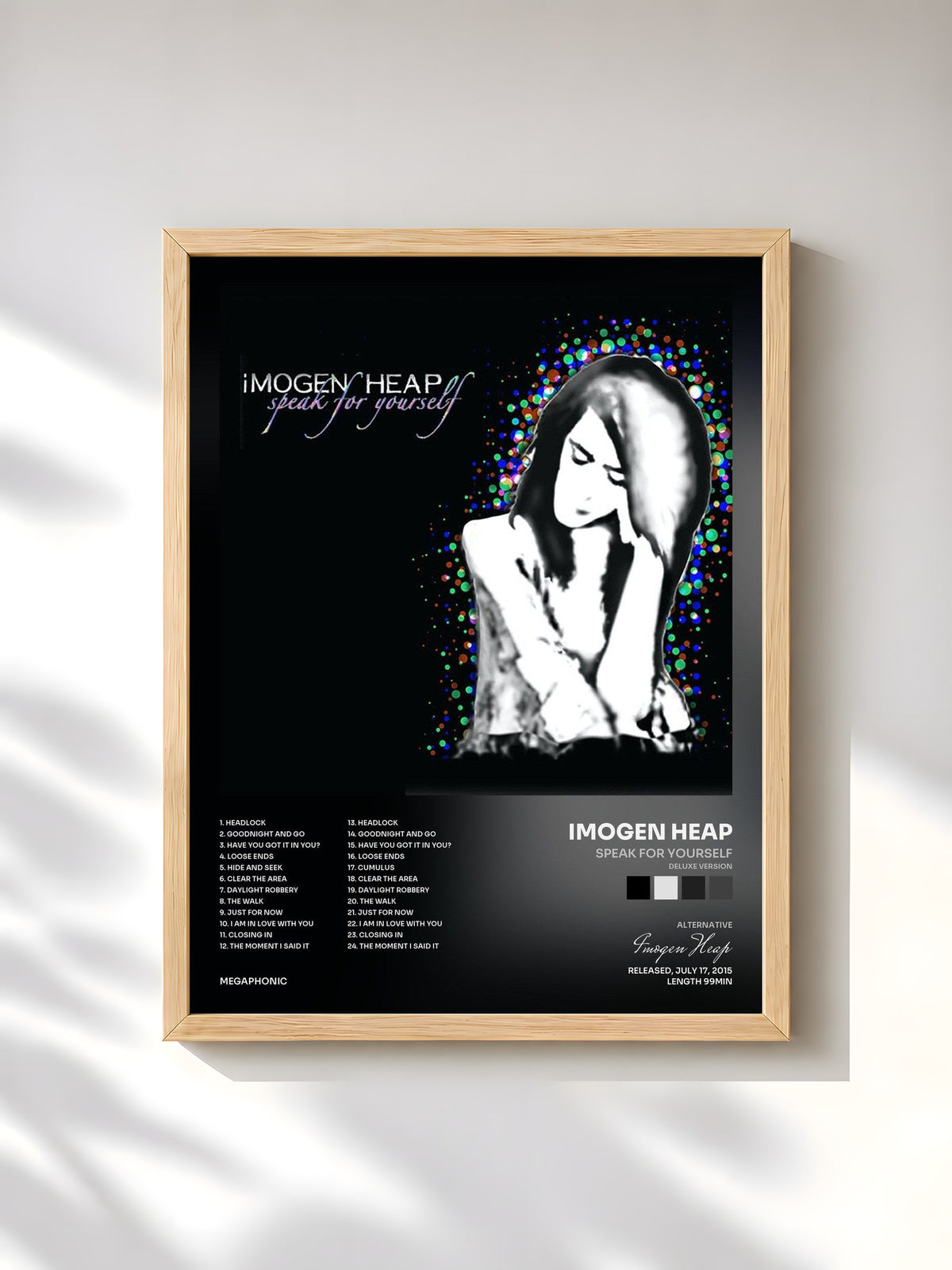 #bois Tableau de l'album Speak for Yourself (Deluxe Version) de Imogen Heap, cadre en bois brut, imprimé et encadré en France