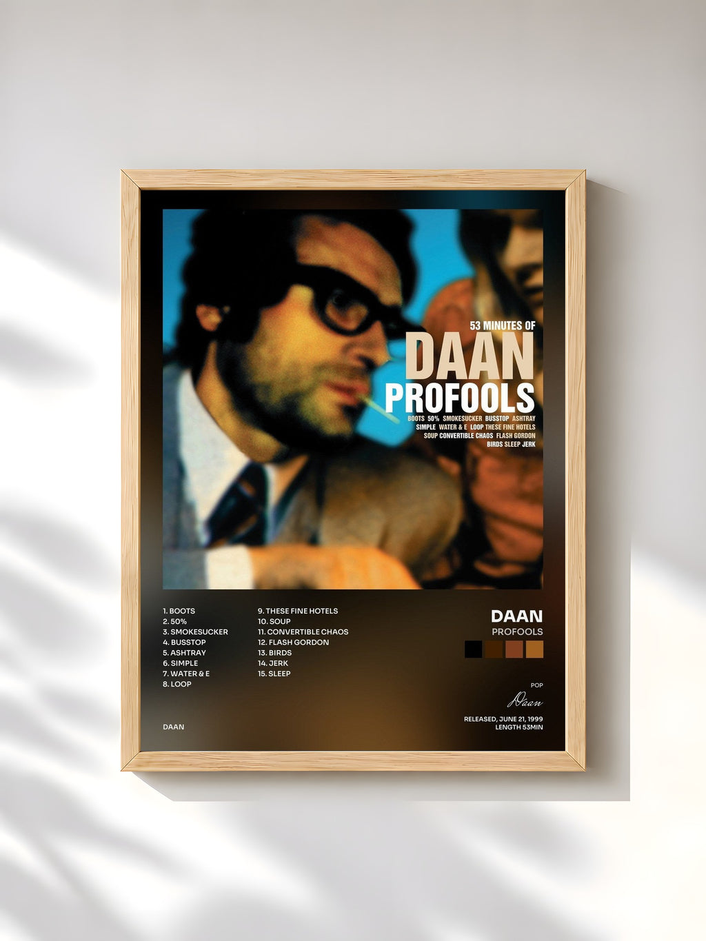 #bois Tableau de l'album Profools de Daan, cadre en bois brut, imprimé et encadré en France