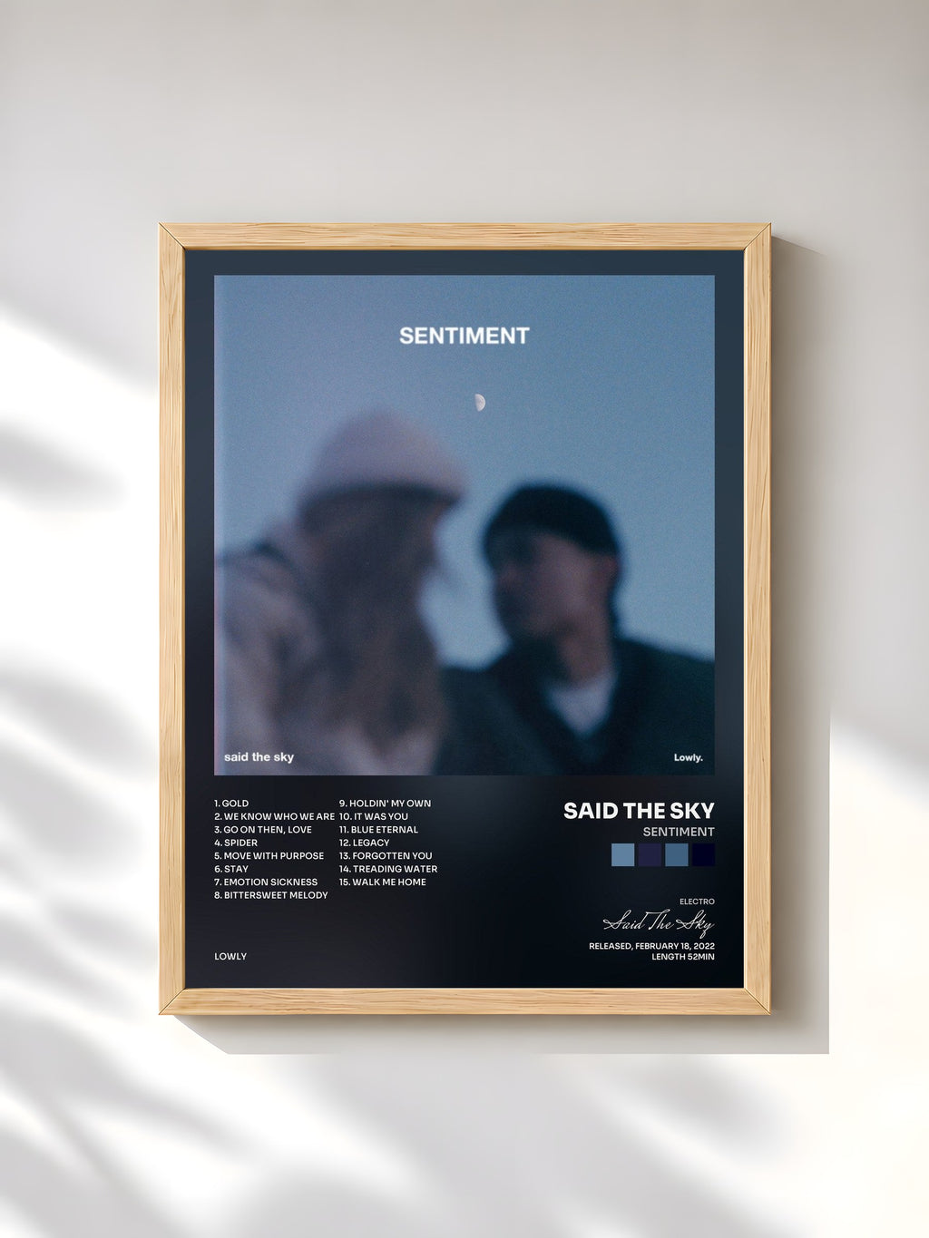 #bois Tableau de l'album Sentiment de Said The Sky, cadre en bois brut, imprimé et encadré en France