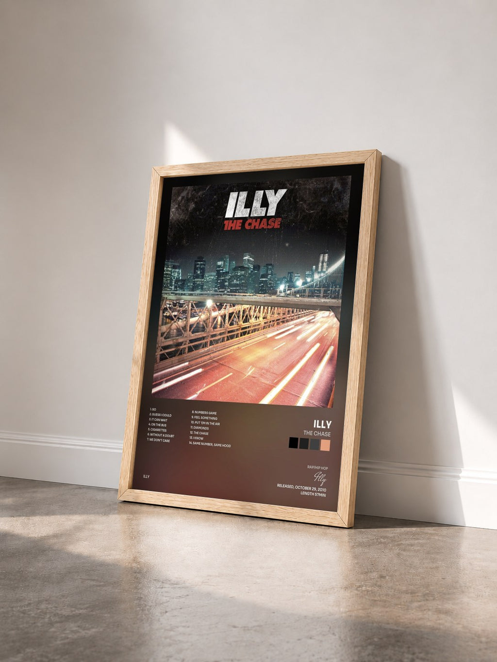 #bois Tableau de l'album The Chase de Illy vu de trois quarts, cadre en bois brut