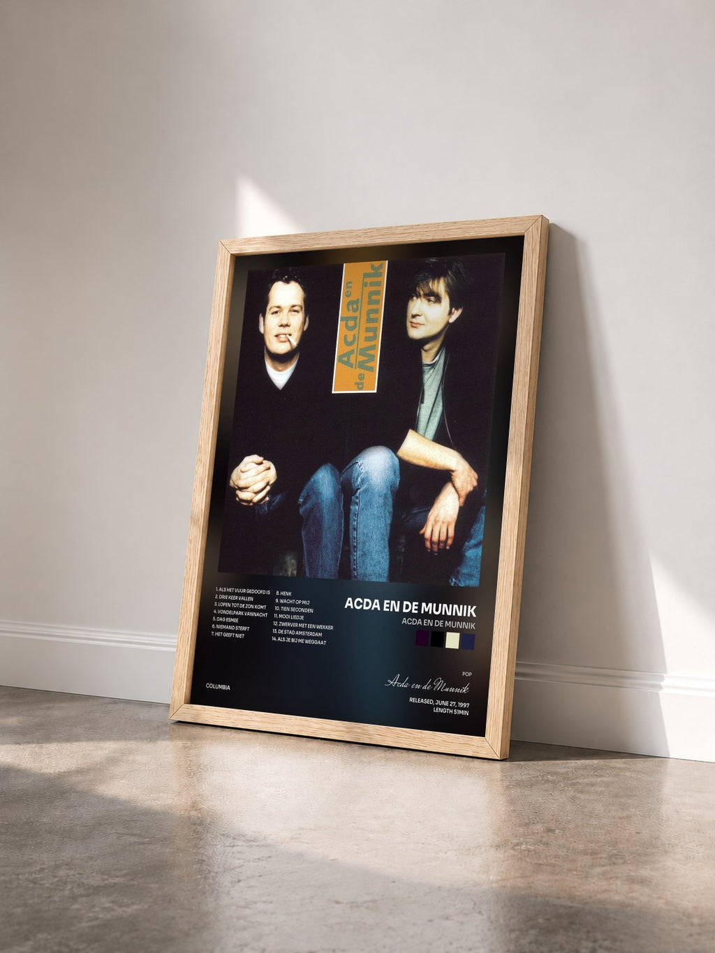 #bois Tableau de l'album Acda en de Munnik de Acda en de Munnik vu de trois quarts, cadre en bois brut