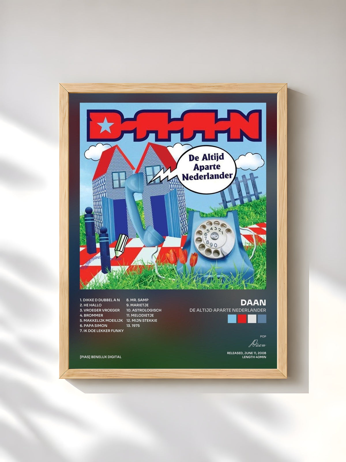 #bois Tableau de l'album De Altijd Aparte Nederlander de Daan, cadre en bois brut, imprimé et encadré en France