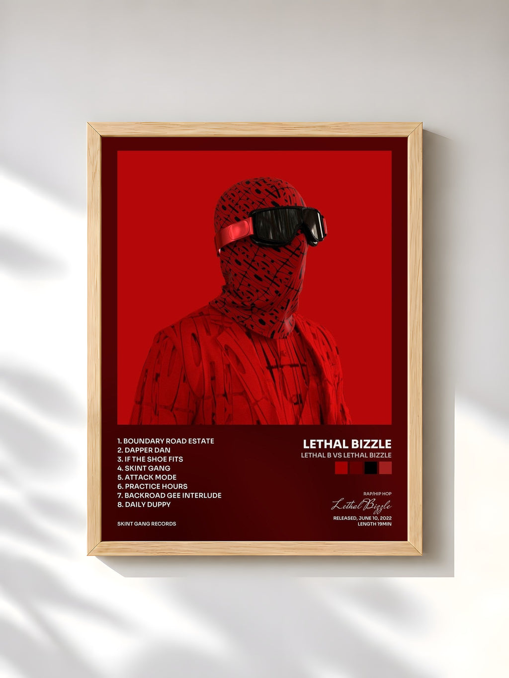 #bois Tableau de l'album Lethal B vs Lethal Bizzle de Lethal Bizzle, cadre en bois brut, imprimé et encadré en France
