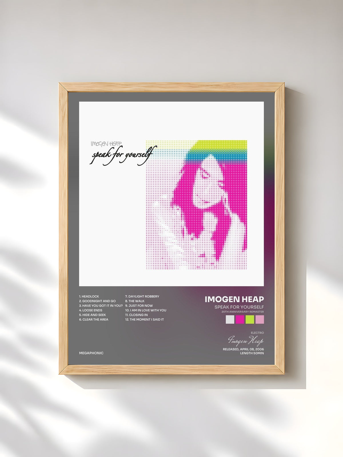 #bois Tableau de l'album Speak for Yourself (20th Anniversary Remaster) de Imogen Heap, cadre en bois brut, imprimé et encadré en France