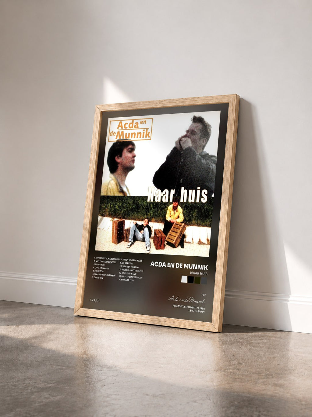 #bois Tableau de l'album Naar Huis de Acda en de Munnik vu de trois quarts, cadre en bois brut