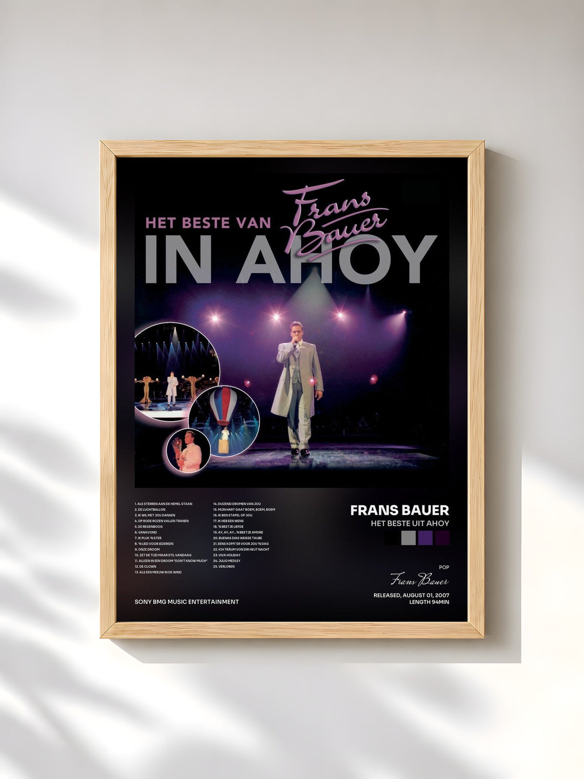 #bois Tableau de l'album Het beste uit Ahoy de Frans Bauer, cadre en bois brut, imprimé et encadré en France