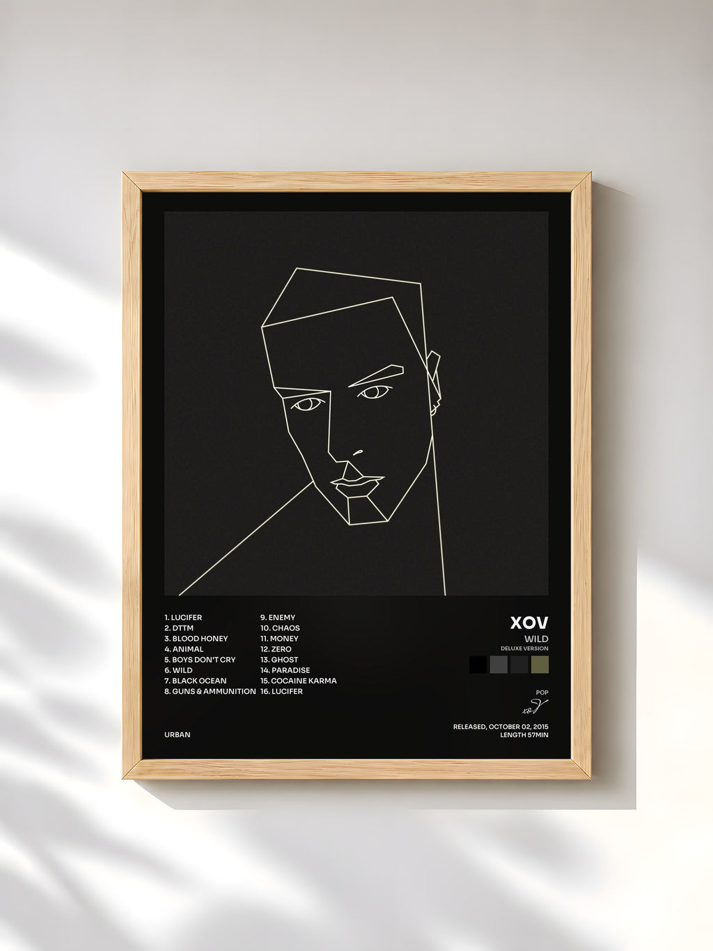 #bois Tableau de l'album Wild (Deluxe Version) de xoV, cadre en bois brut, imprimé et encadré en France