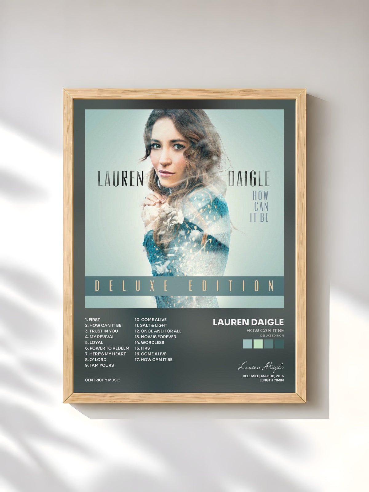 #bois Tableau de l'album How Can It Be (Deluxe Edition) de Lauren Daigle, cadre en bois brut, imprimé et encadré en France