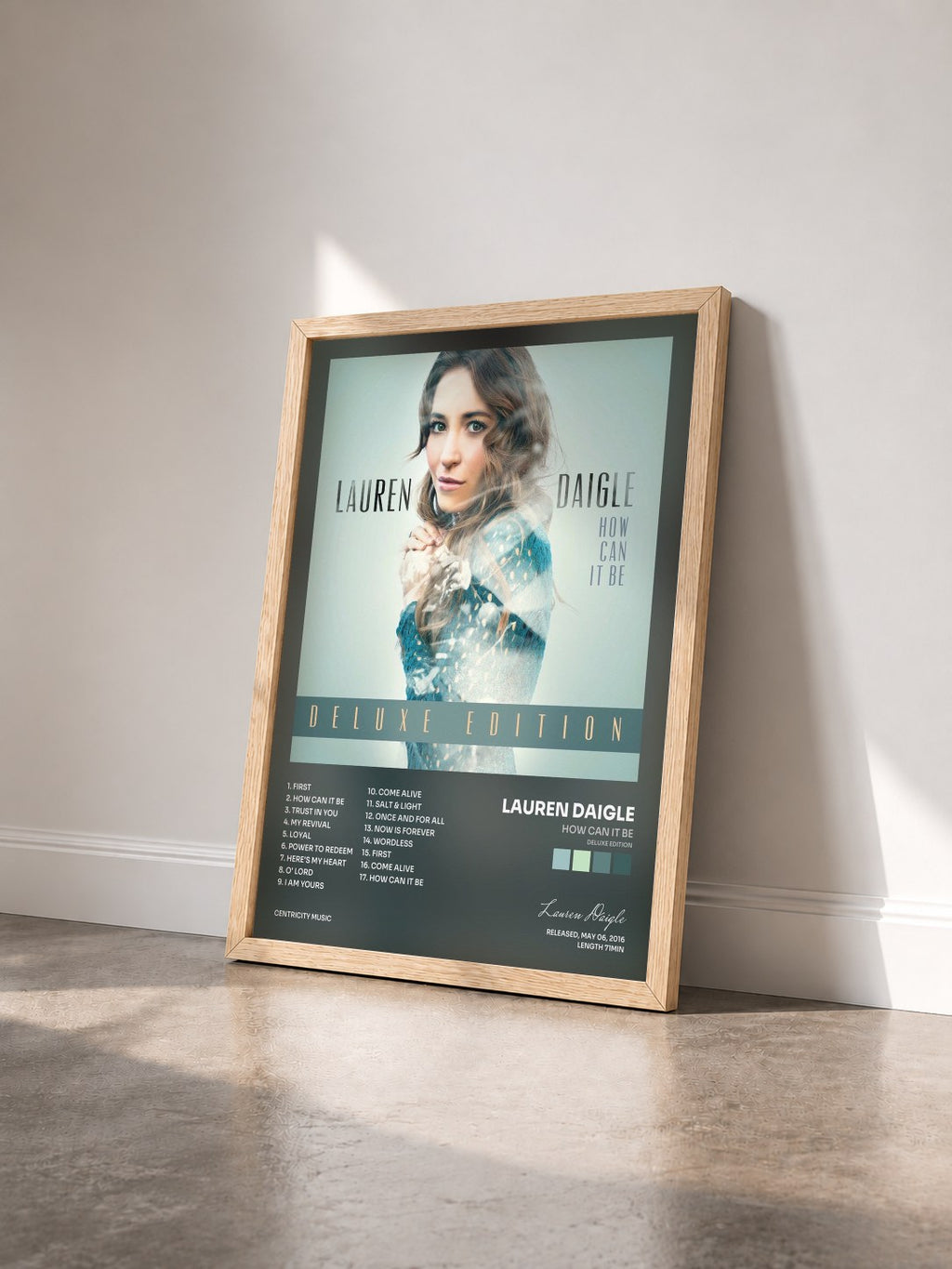 #bois Tableau de l'album How Can It Be (Deluxe Edition) de Lauren Daigle vu de trois quarts, cadre en bois brut