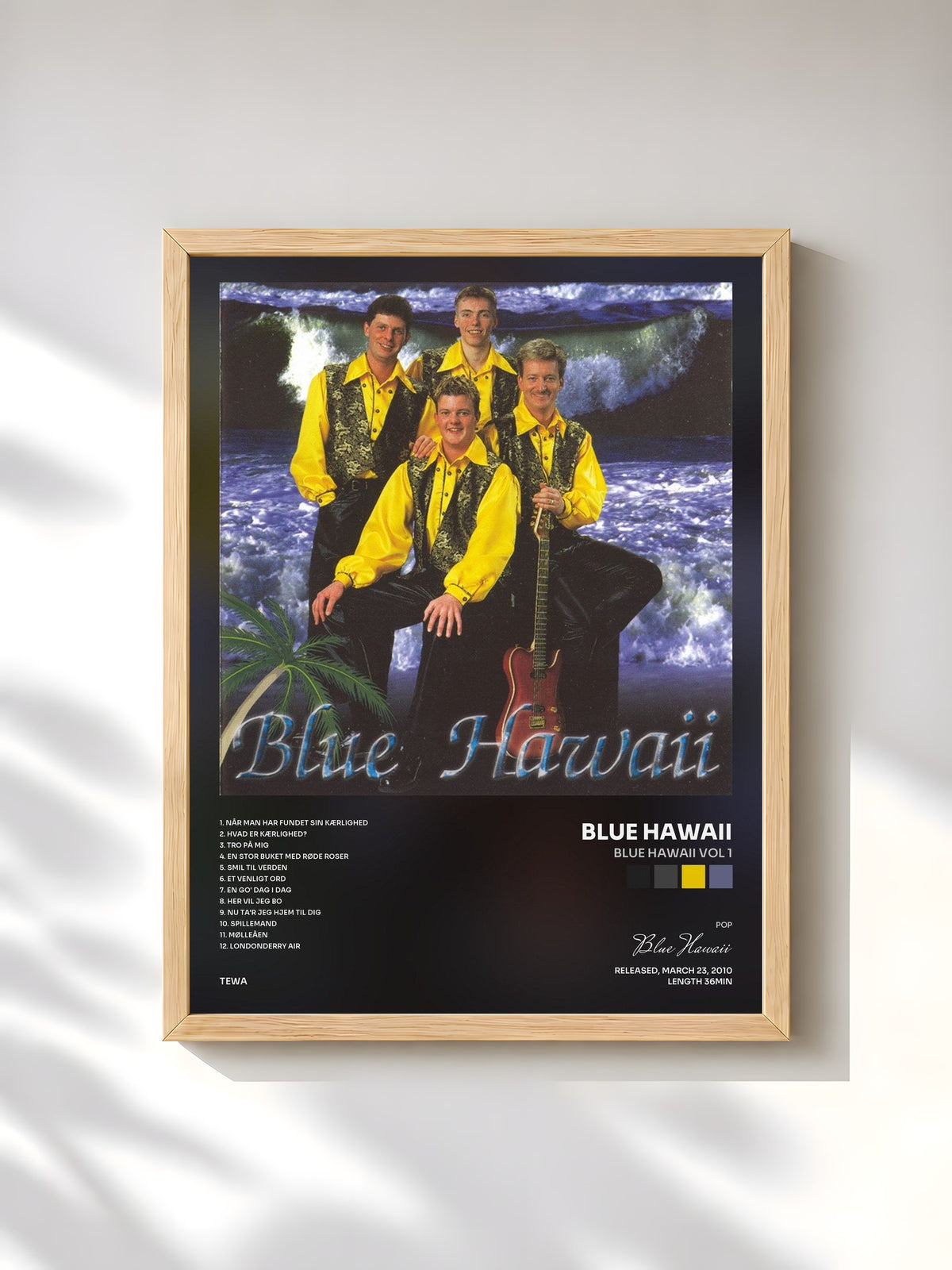 #bois Tableau de l'album Blue Hawaii Vol 1 de Blue Hawaii, cadre en bois brut, imprimé et encadré en France