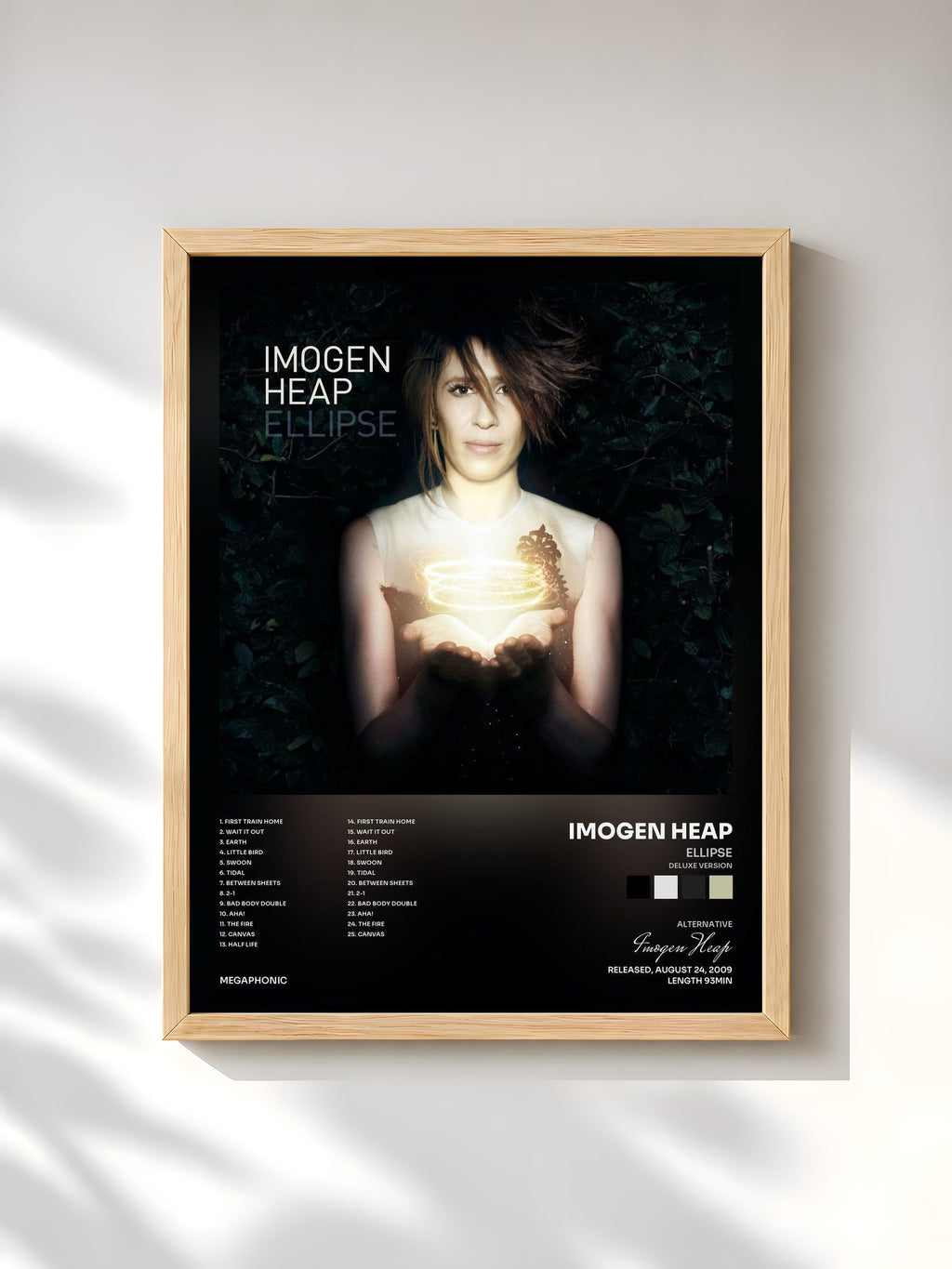 #bois Tableau de l'album Ellipse (Deluxe Version) de Imogen Heap, cadre en bois brut, imprimé et encadré en France