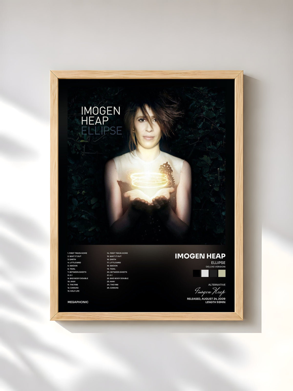 #bois Tableau de l'album Ellipse (Deluxe Version) de Imogen Heap, cadre en bois brut, imprimé et encadré en France