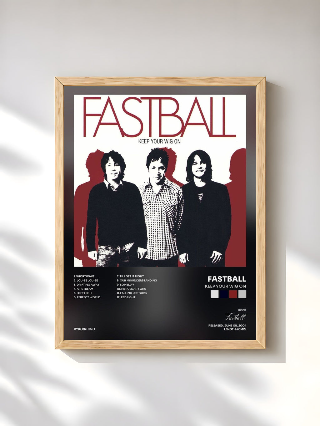 #bois Tableau de l'album Keep Your Wig On de Fastball, cadre en bois brut, imprimé et encadré en France