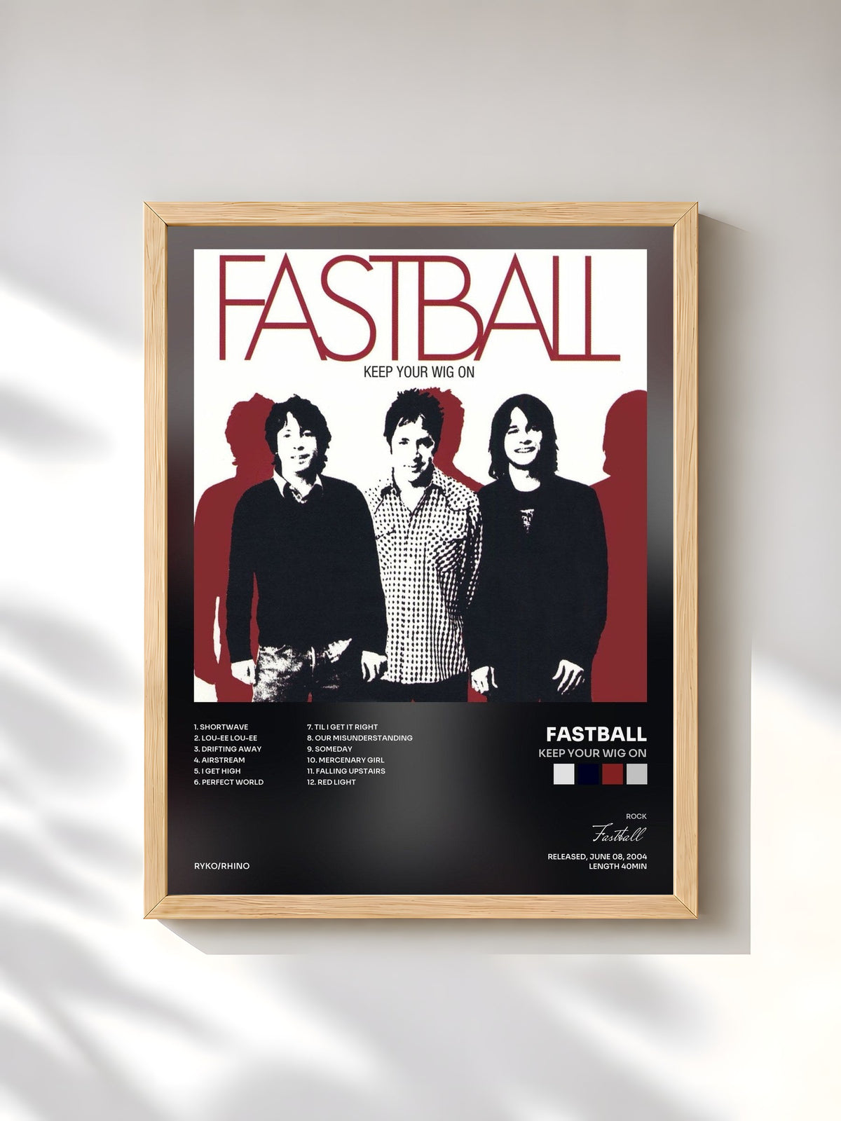 #bois Tableau de l'album Keep Your Wig On de Fastball, cadre en bois brut, imprimé et encadré en France