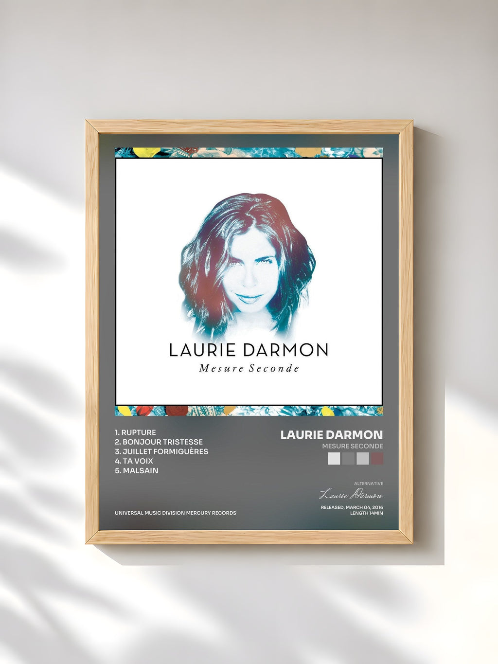 #bois Tableau de l'album Mesure seconde de Laurie Darmon, cadre en bois brut, imprimé et encadré en France
