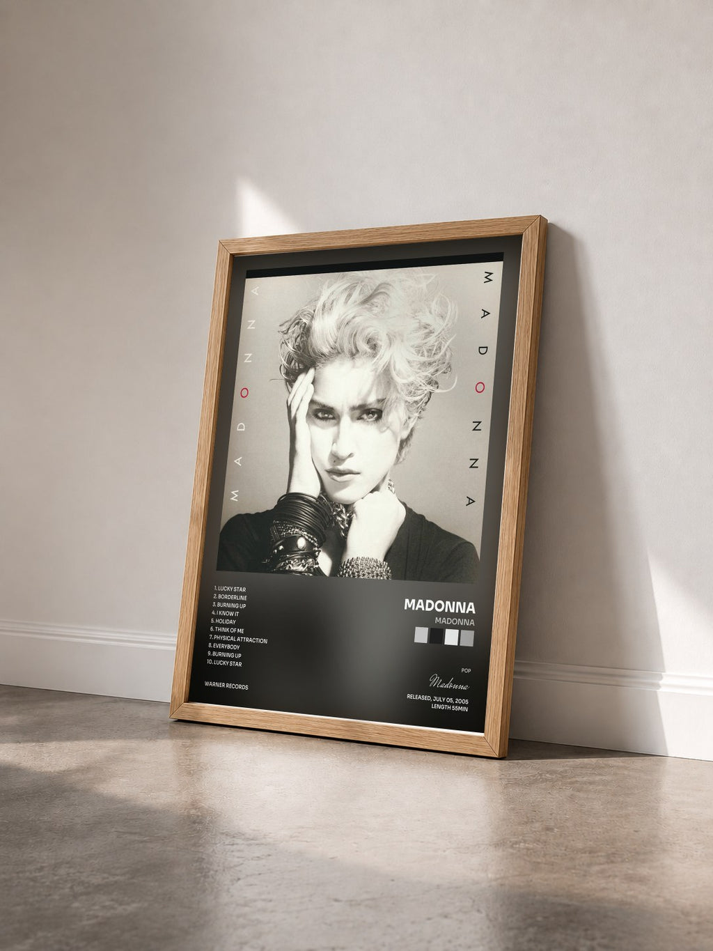 #bois Tableau de l'album Madonna de Madonna vu de trois quarts, cadre en bois brut