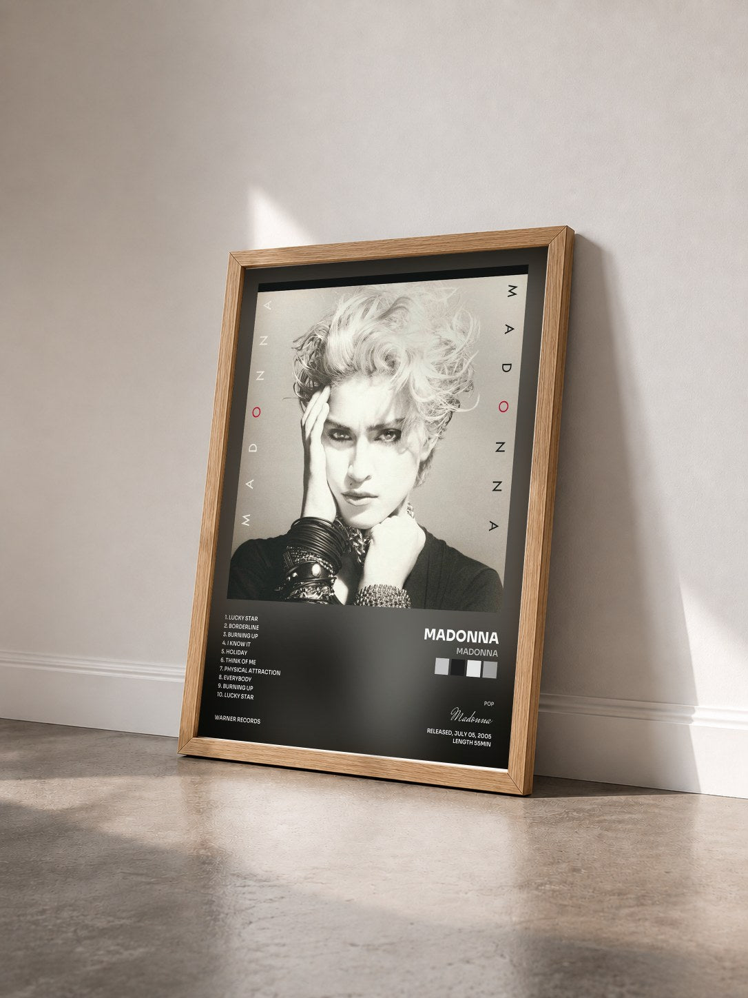 #bois Tableau de l'album Madonna de Madonna vu de trois quarts, cadre en bois brut