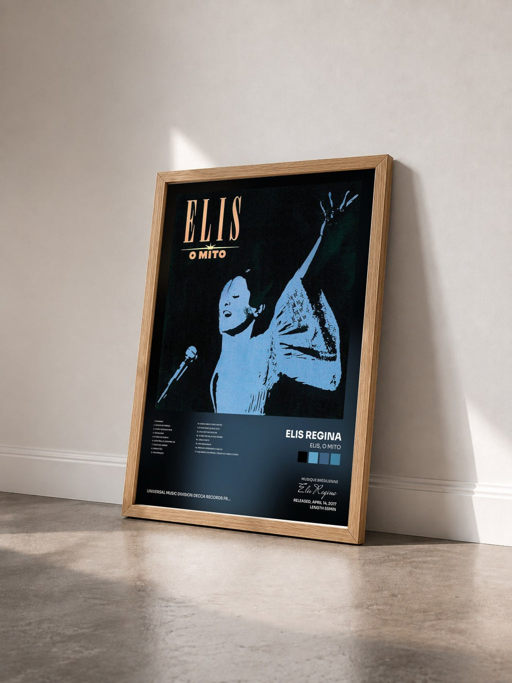 #bois Tableau de l'album Elis, O Mito de Elis Regina vu de trois quarts, cadre en bois brut