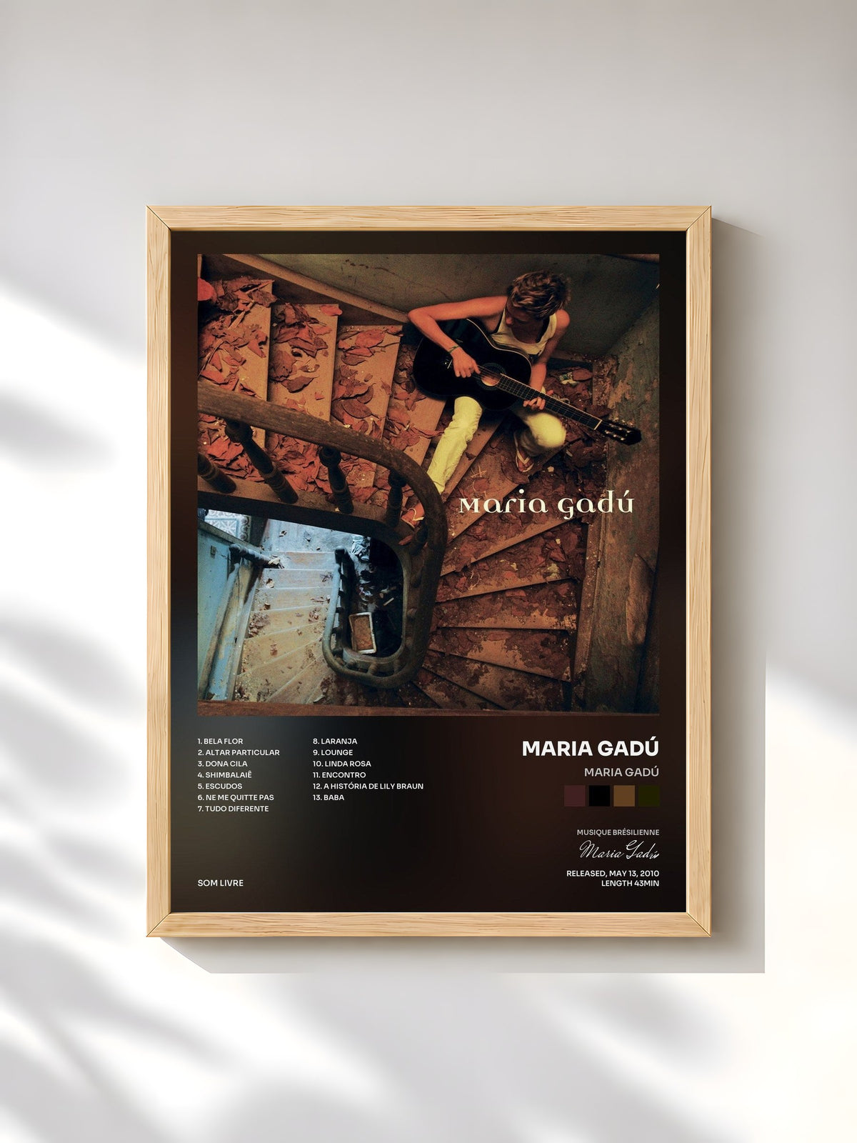 #bois Tableau de l'album Maria Gadú de Maria Gadú, cadre en bois brut, imprimé et encadré en France