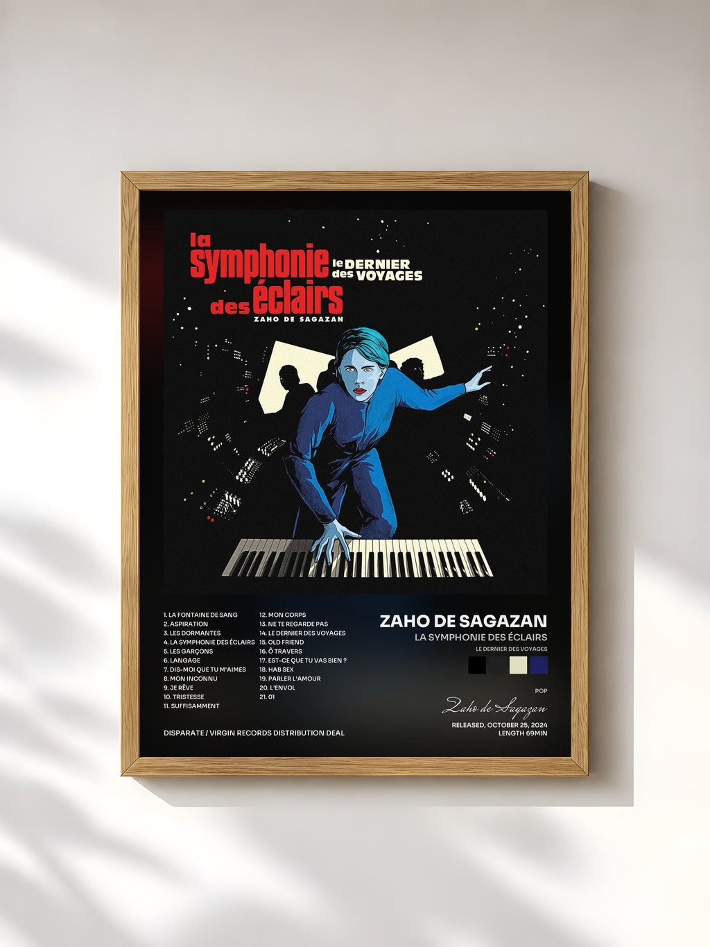 #bois Tableau de l'album La symphonie des éclairs (Le dernier des voyages) de Zaho de Sagazan, cadre en bois brut, imprimé et encadré en France