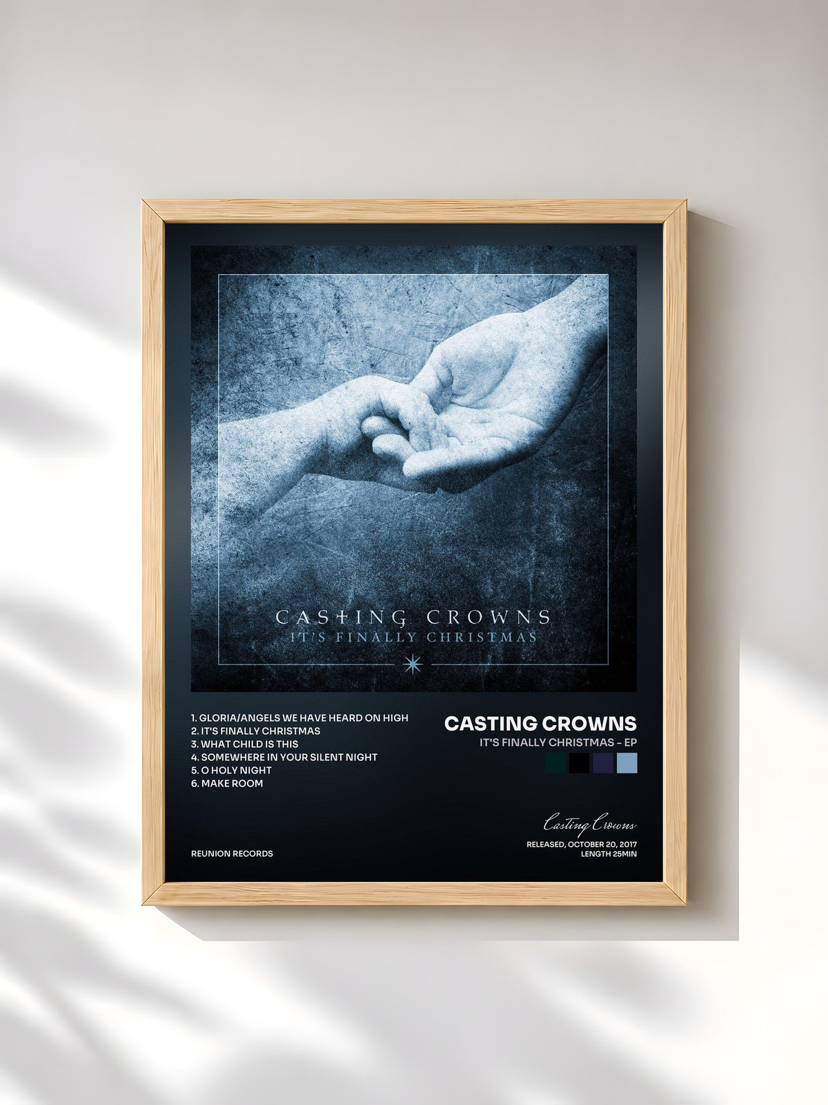 #bois Tableau de l'album It's Finally Christmas - EP de Casting Crowns, cadre en bois brut, imprimé et encadré en France