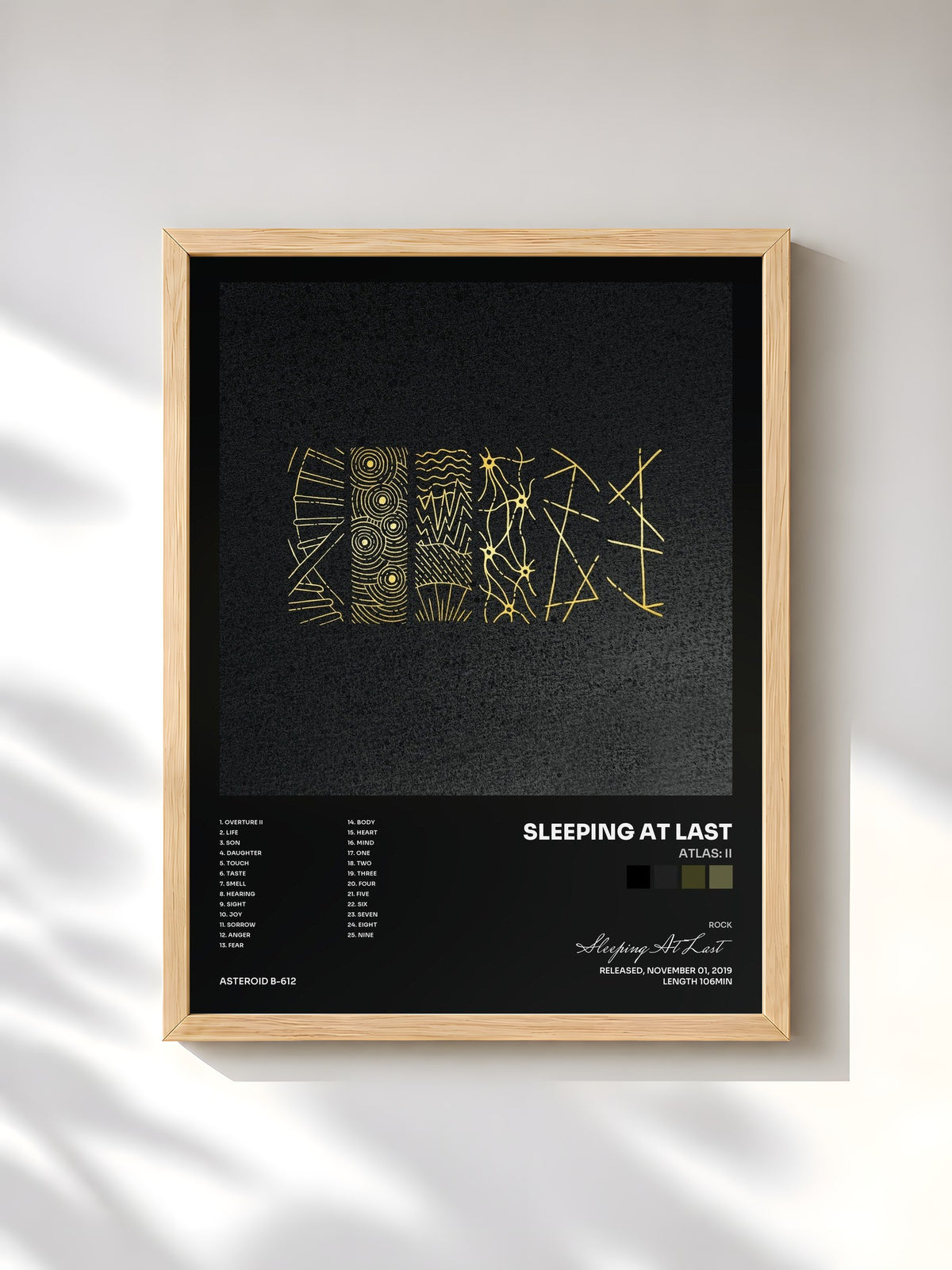 #bois Tableau de l'album Atlas: II de Sleeping At Last, cadre en bois brut, imprimé et encadré en France