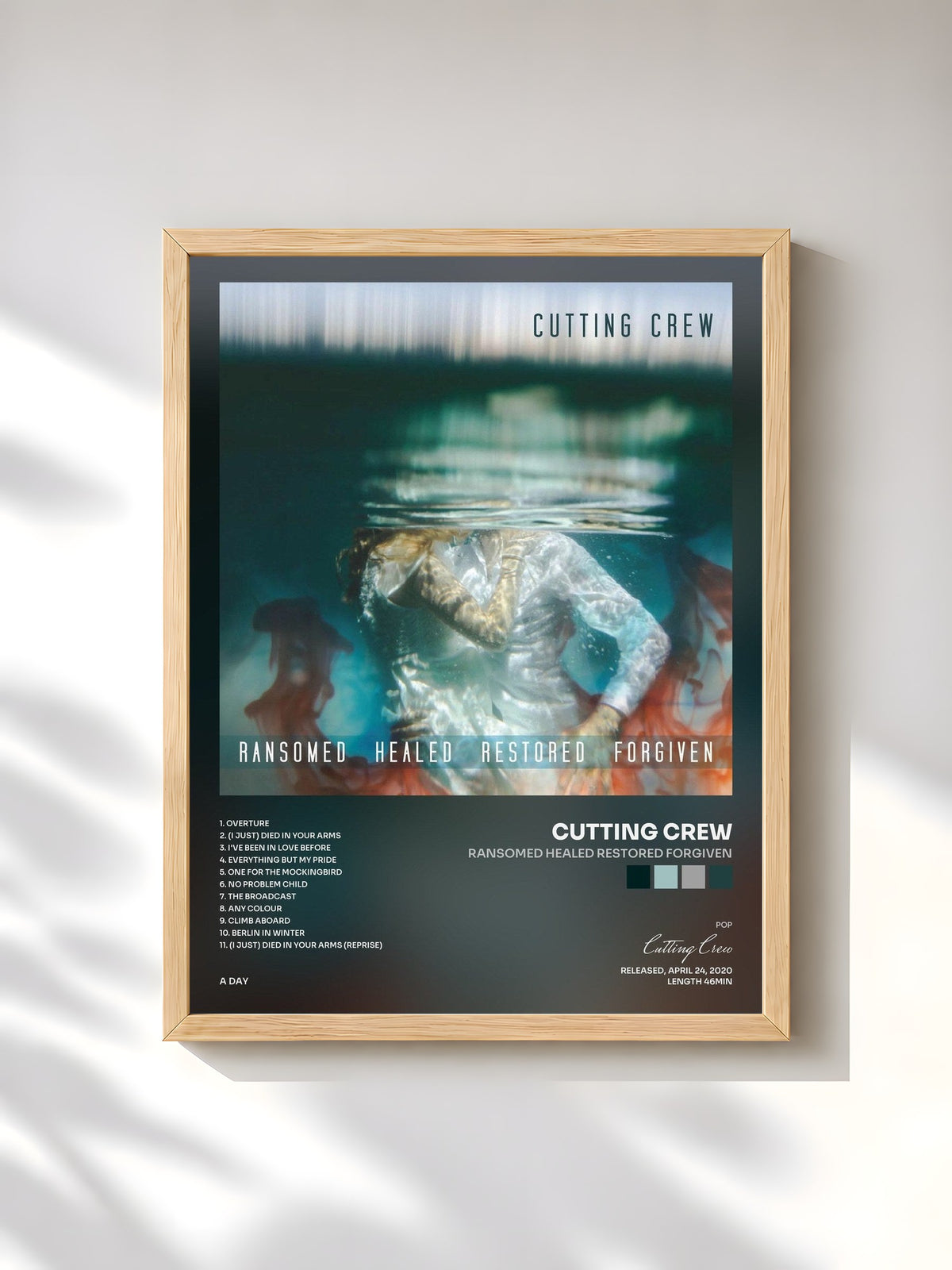 #bois Tableau de l'album Ransomed Healed Restored Forgiven de Cutting Crew, cadre en bois brut, imprimé et encadré en France