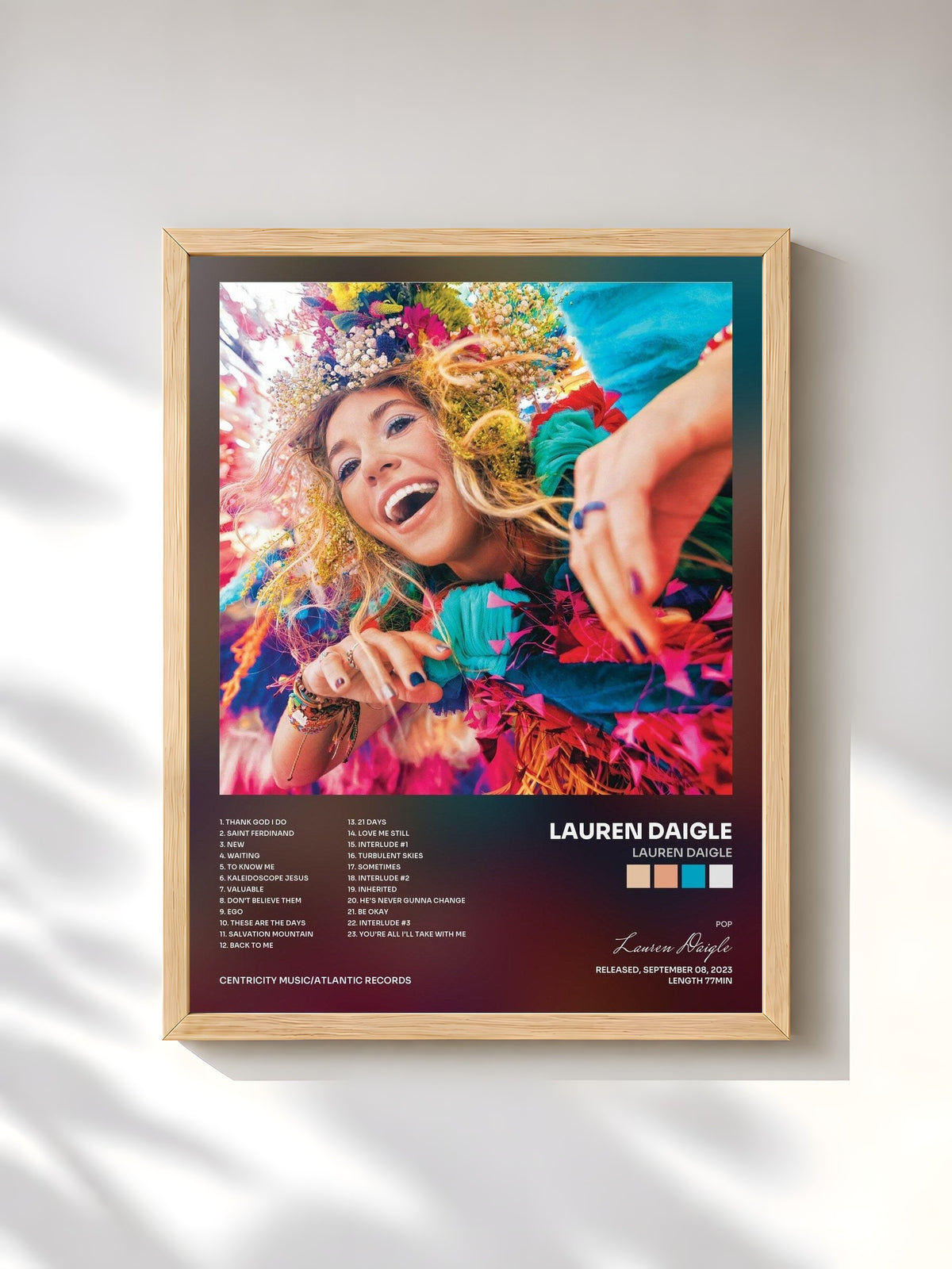 #bois Tableau de l'album Lauren Daigle de Lauren Daigle, cadre en bois brut, imprimé et encadré en France