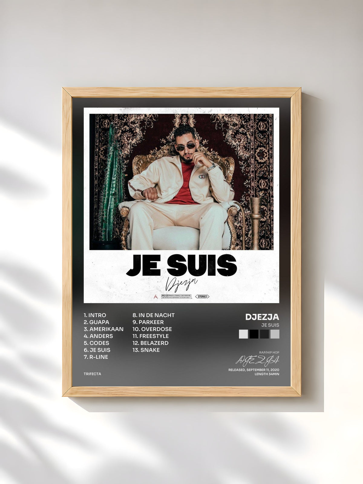 #bois Tableau de l'album Je Suis de DJEZJA, cadre en bois brut, imprimé et encadré en France