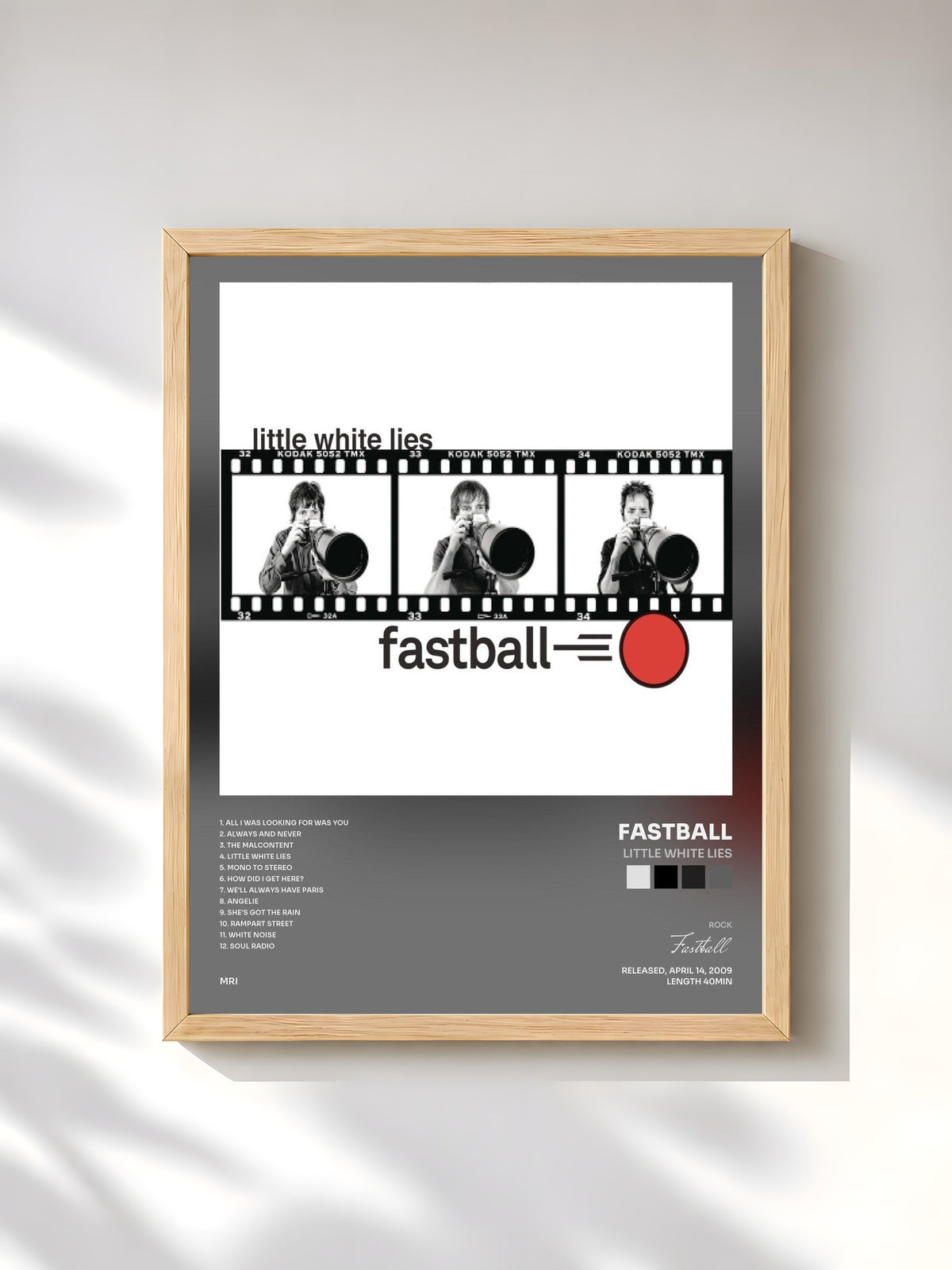 #bois Tableau de l'album Little White Lies de Fastball, cadre en bois brut, imprimé et encadré en France
