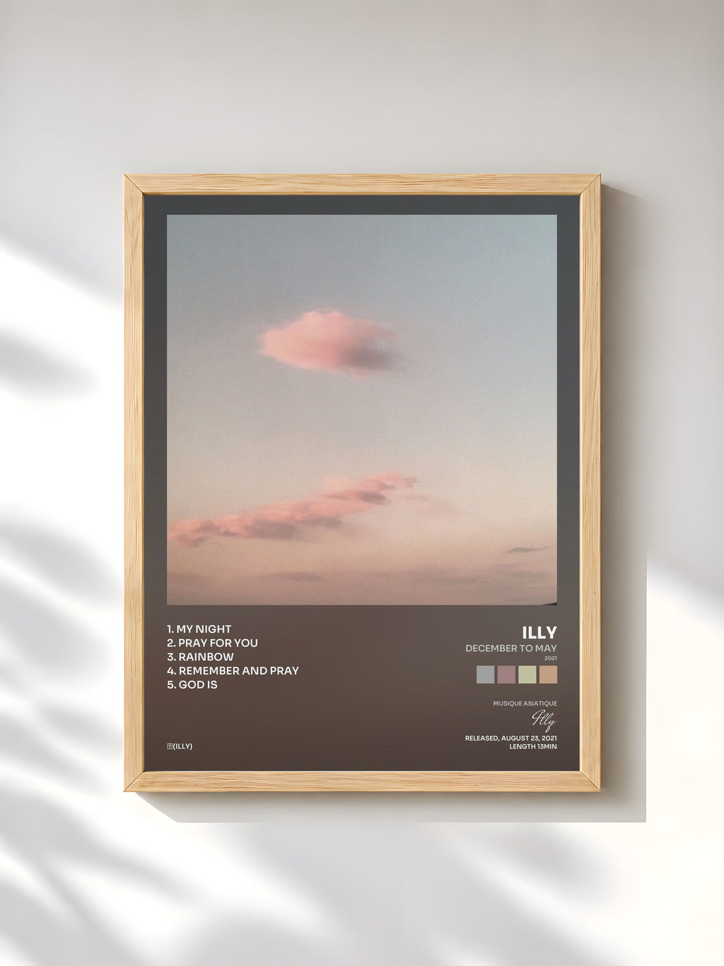 #bois Tableau de l'album December to May (2021) de Illy, cadre en bois brut, imprimé et encadré en France